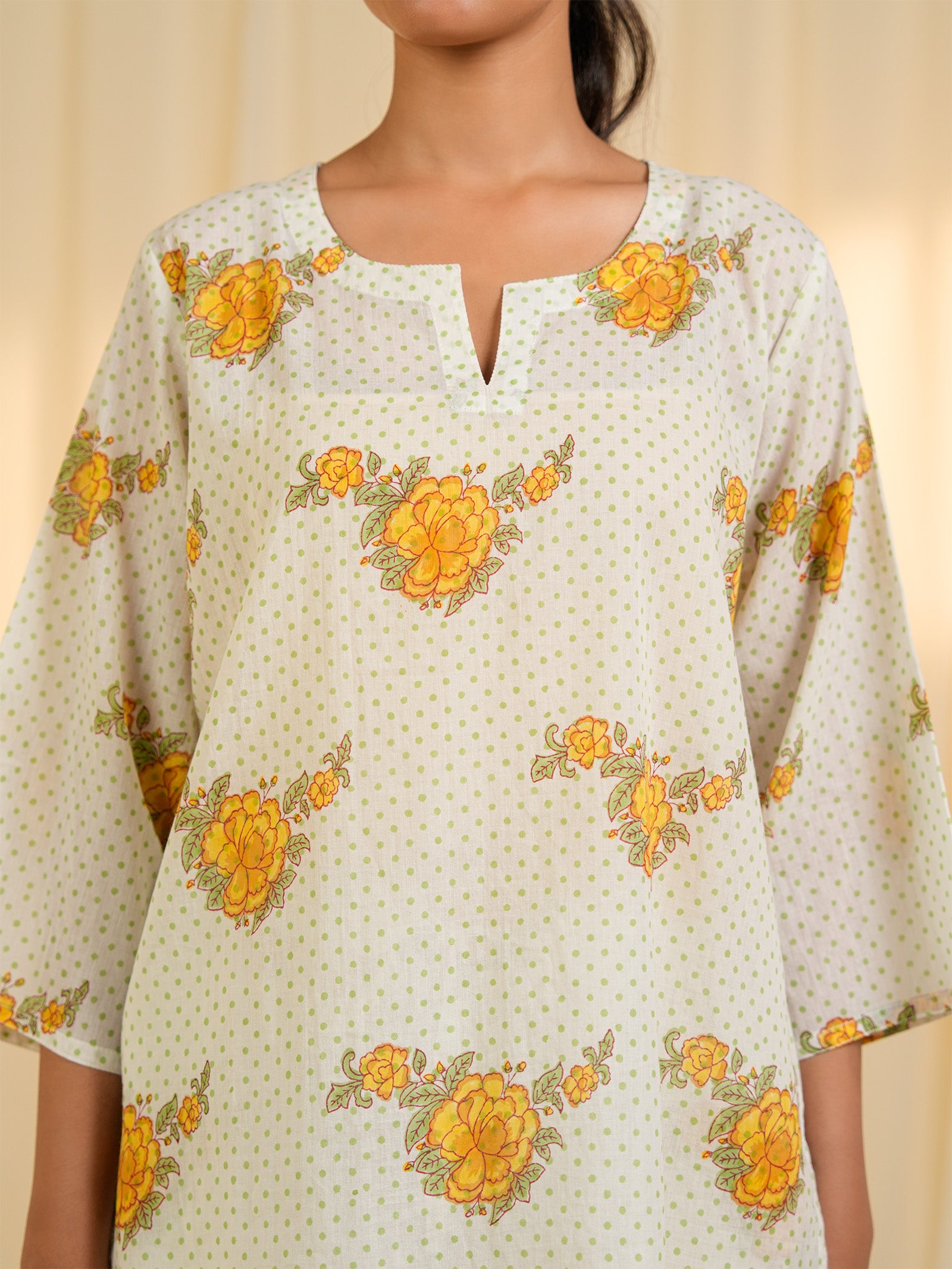 Spring Dot Cotton Night Suit