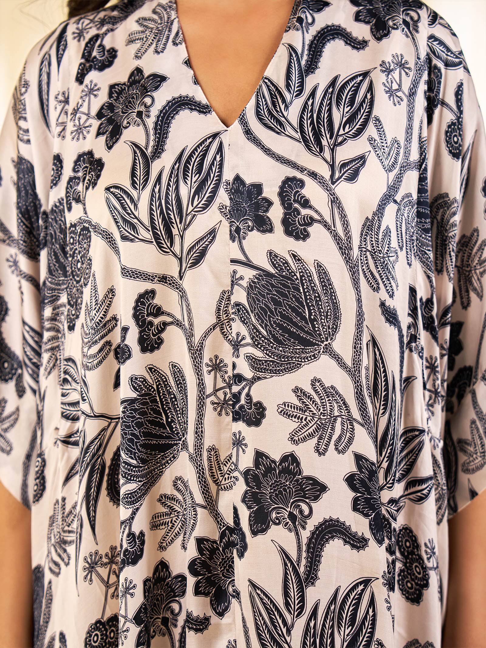 Stolen Secrets - Inked Flowers Modal Satin Dress