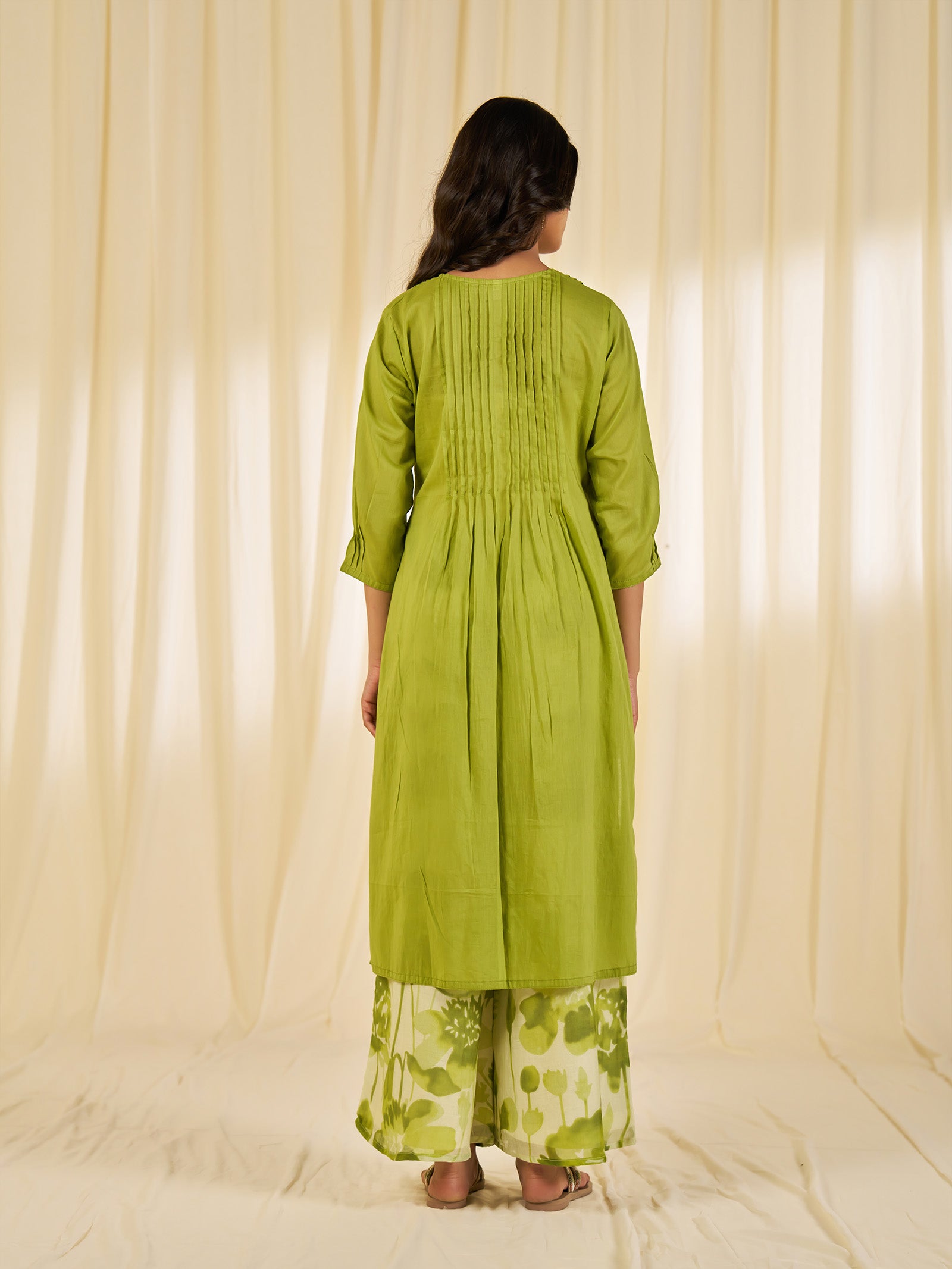 Summer Season Green Voile Kurta