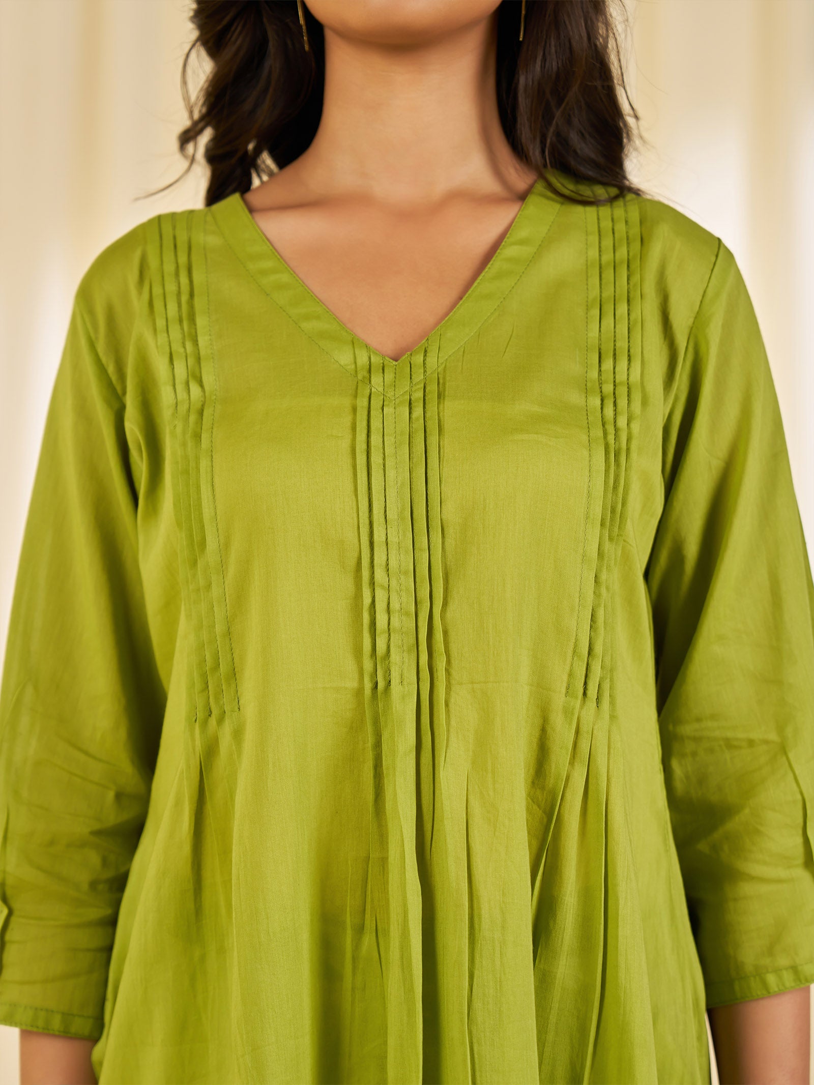 Summer Season Green Voile Kurta