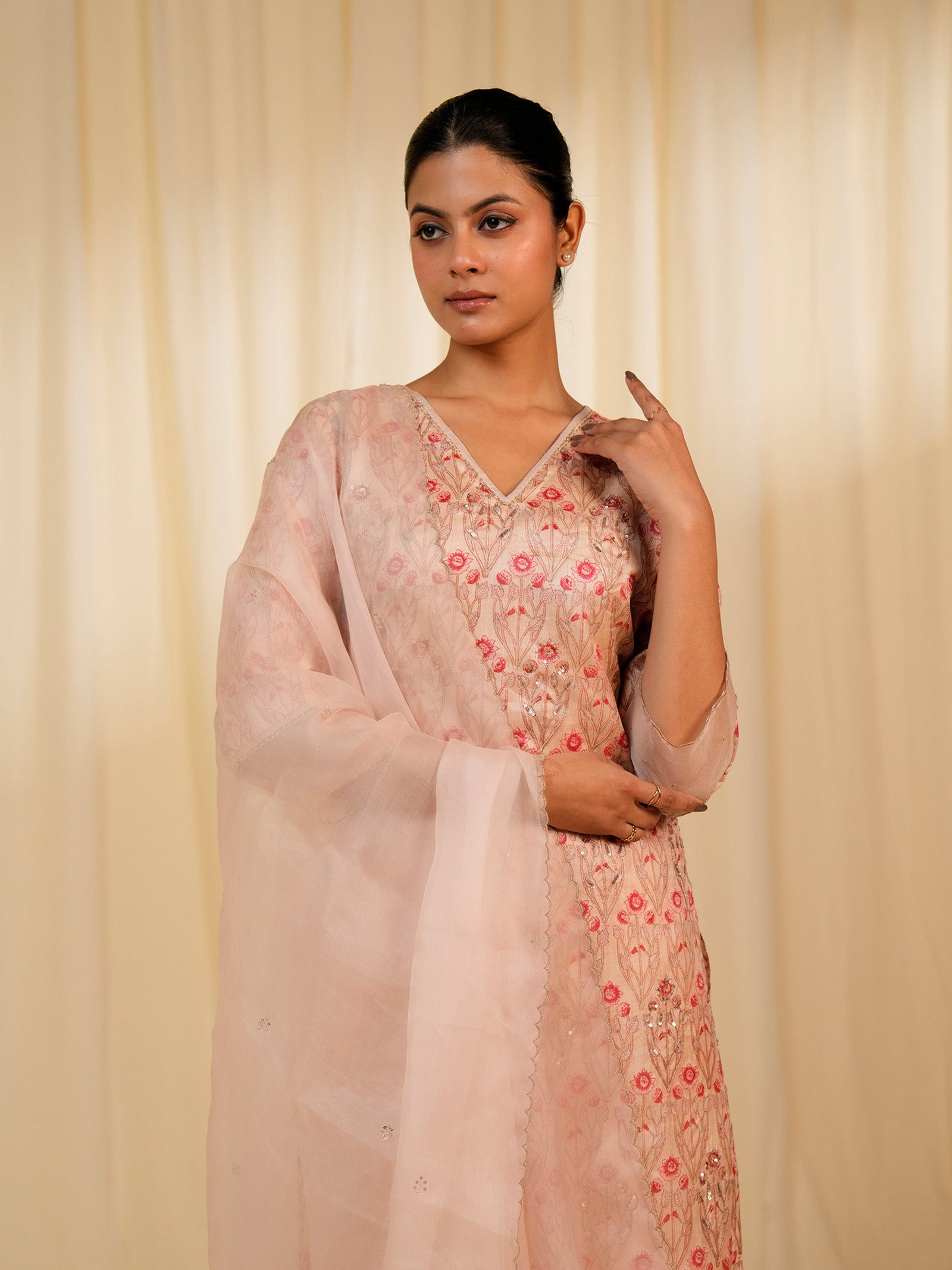 Sunhera Gulab Organza Dupatta