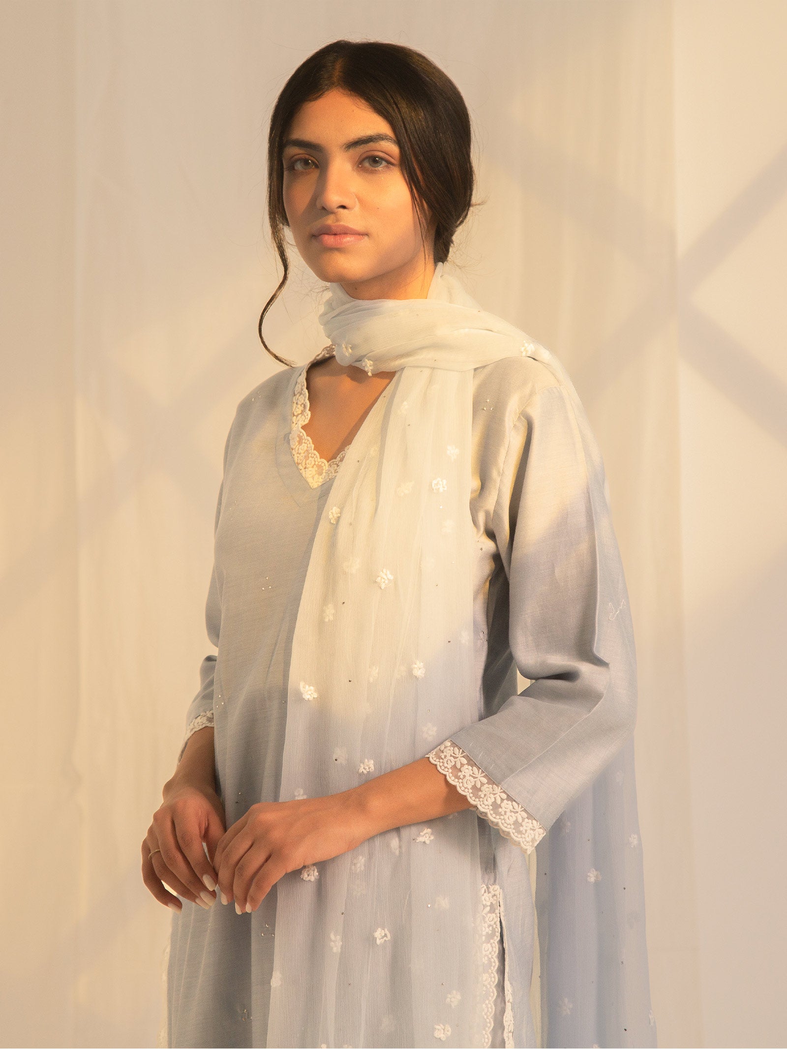 Nawabi Aasman Chanderi Kurta