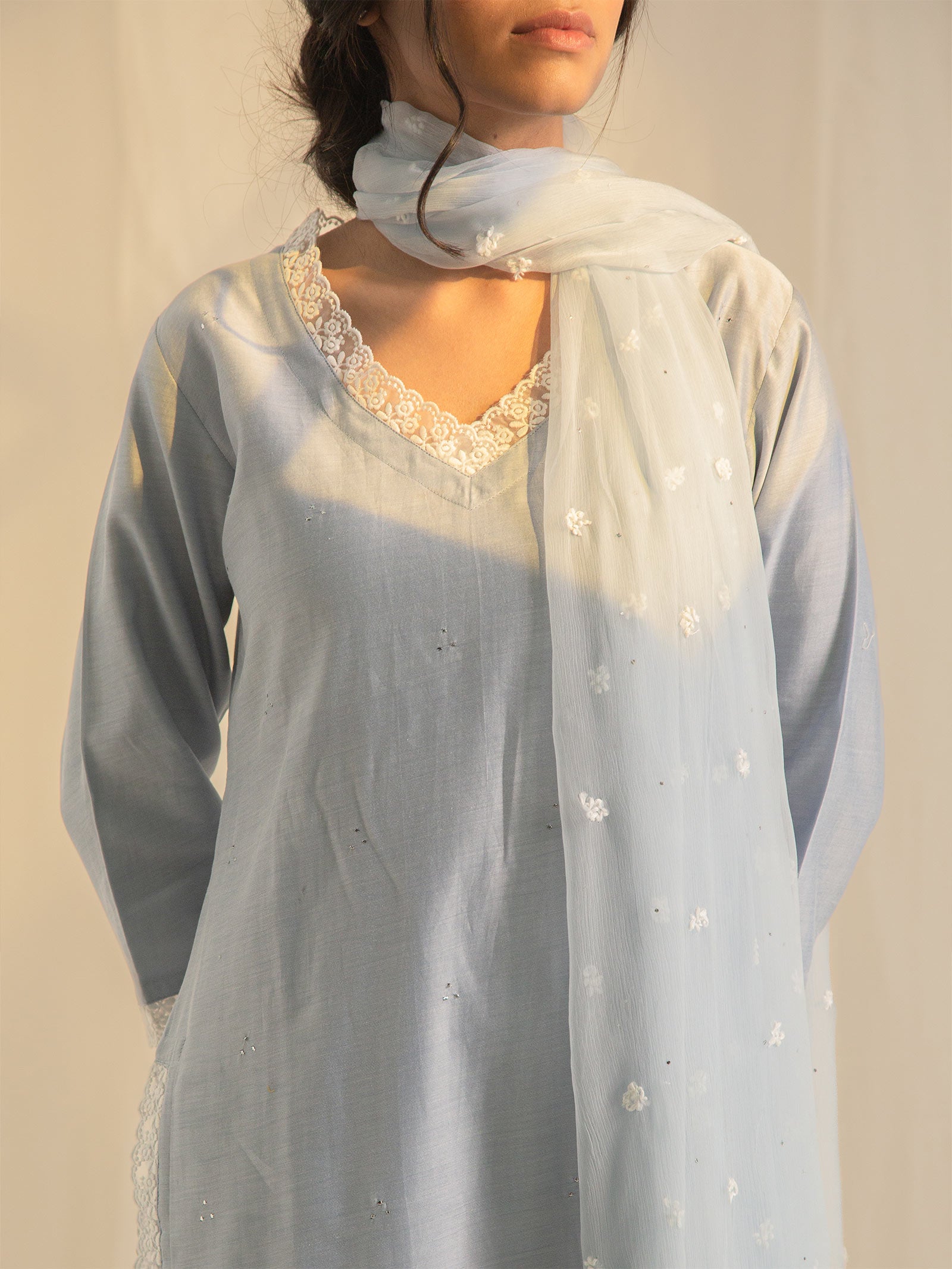 Nawabi Aasman Chanderi Kurta