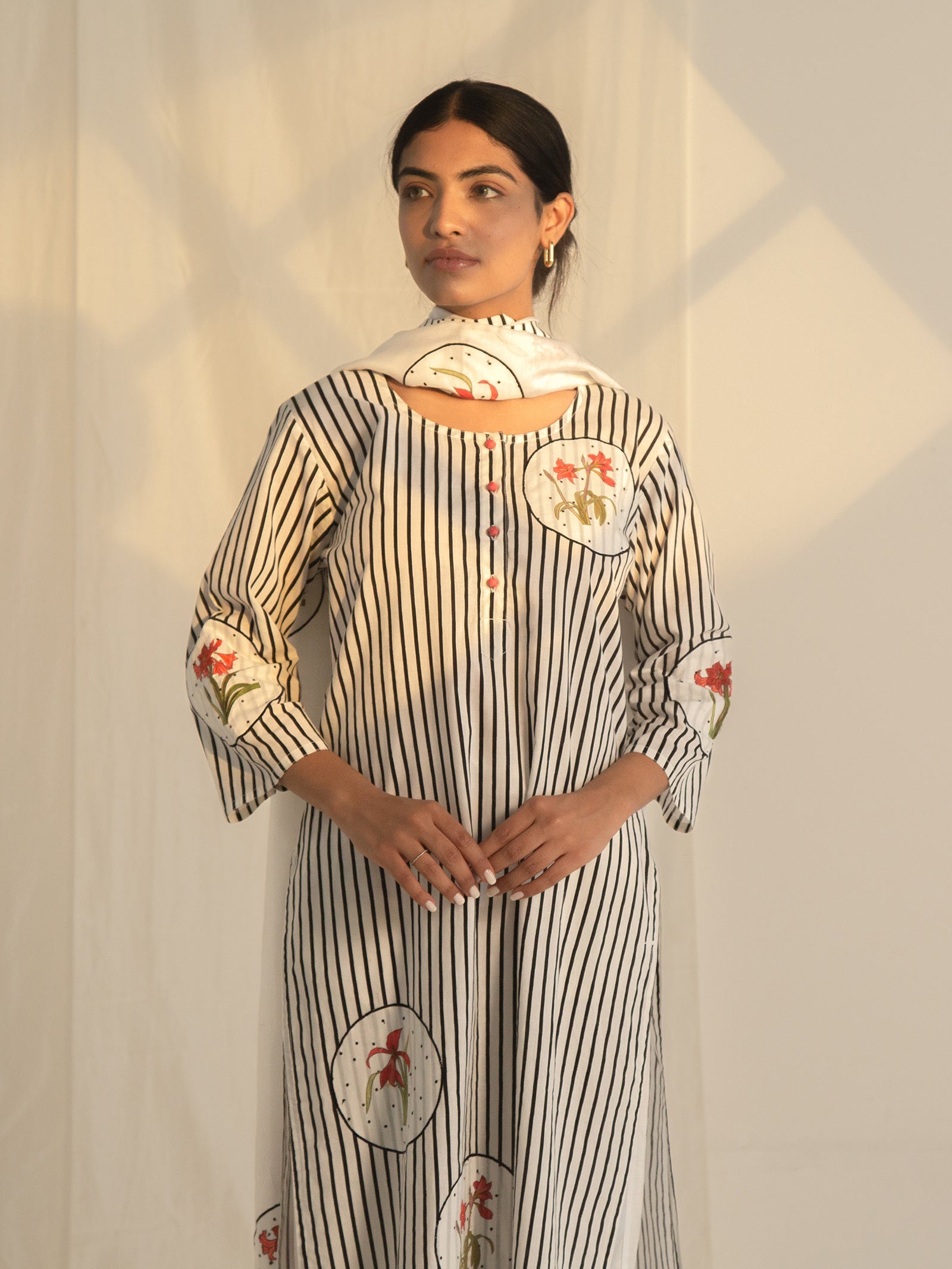 Red Lily Cotton Kurta