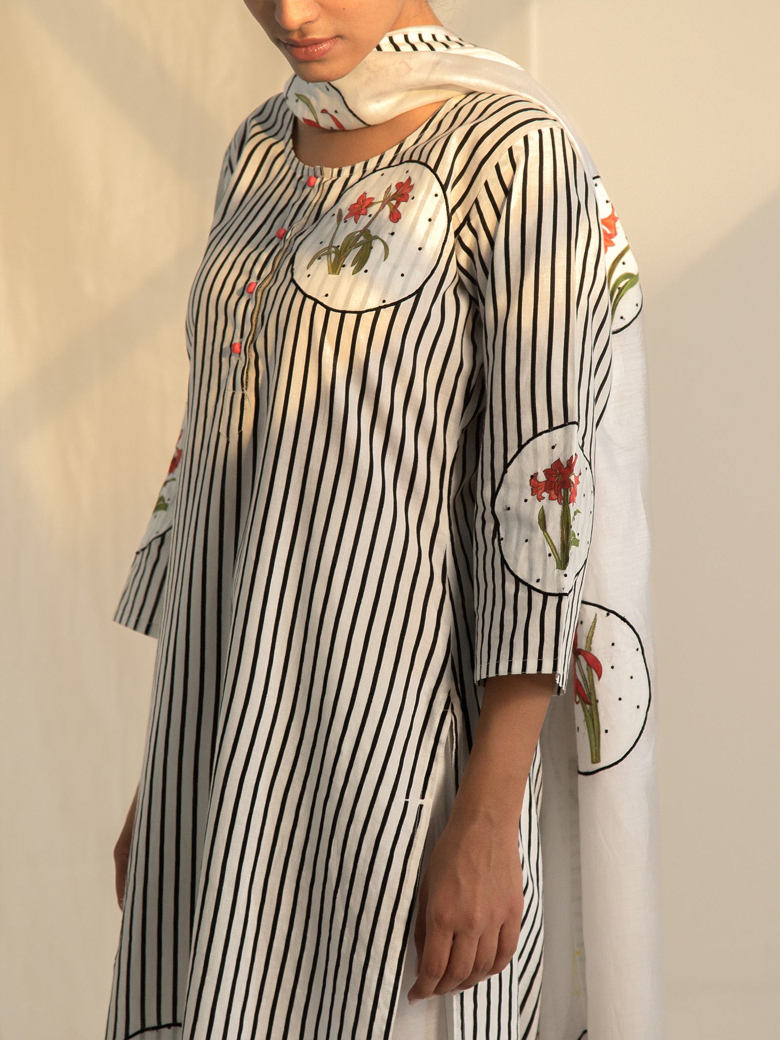 Red Lily Cotton Kurta
