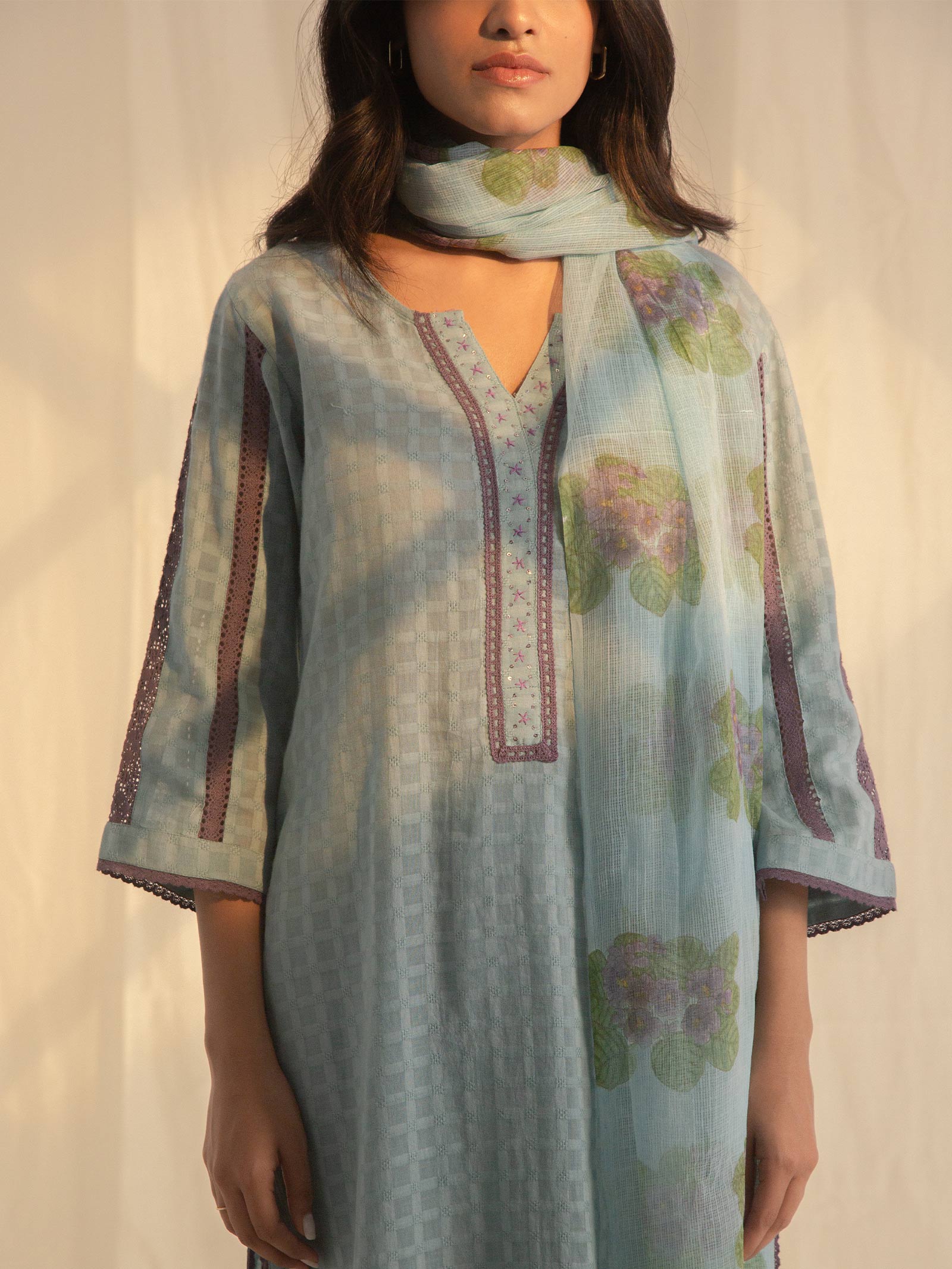 African Violet Cotton Kurta