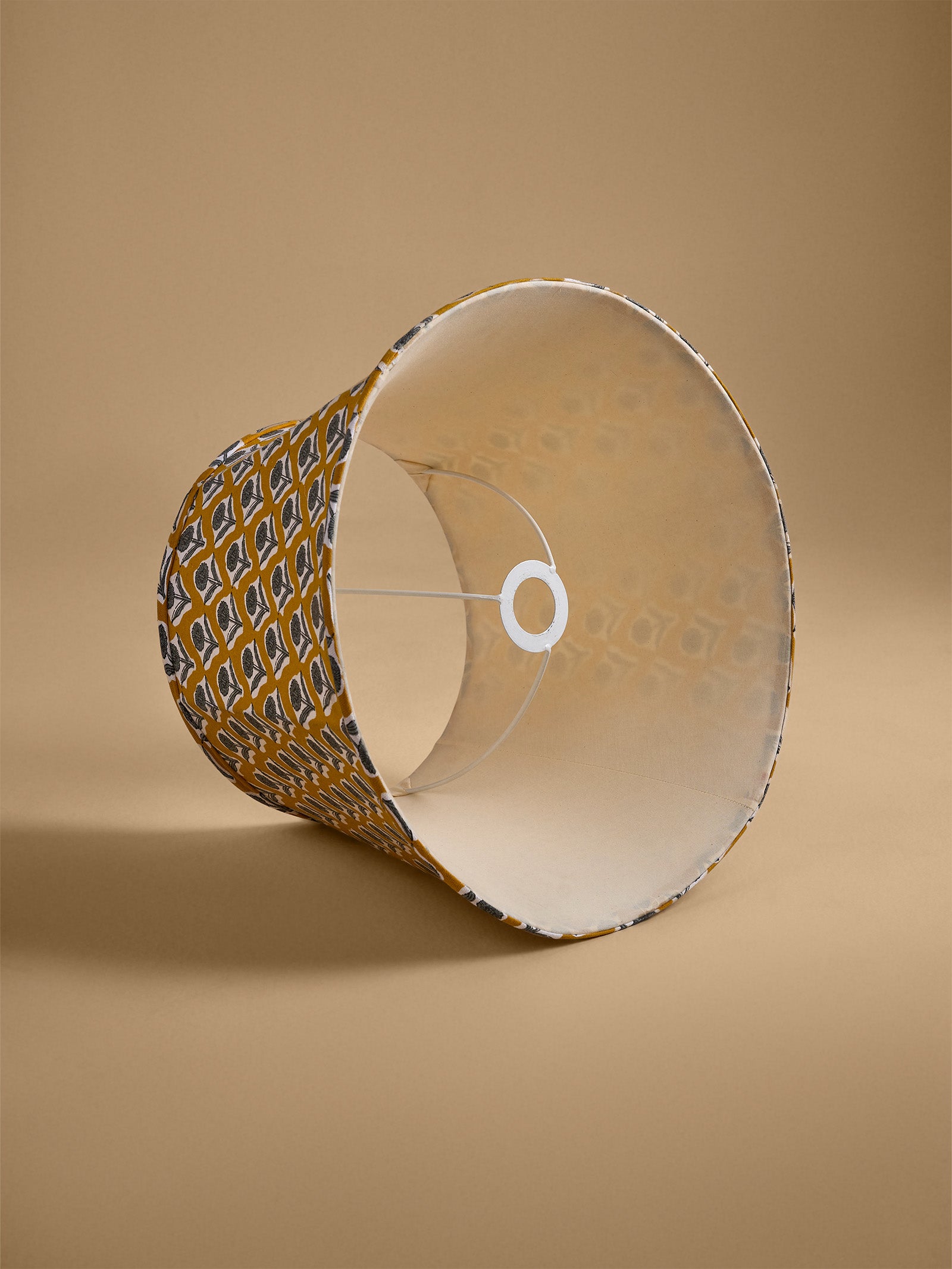 Block-Print Mustard Large Lamp Shade