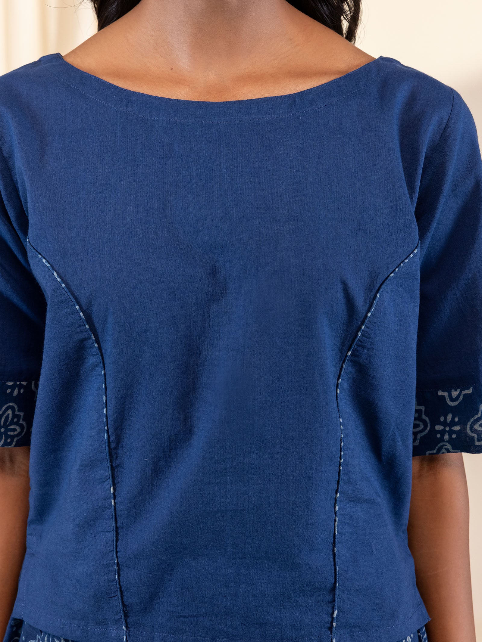 Indigo Starlit Cotton Crop Top