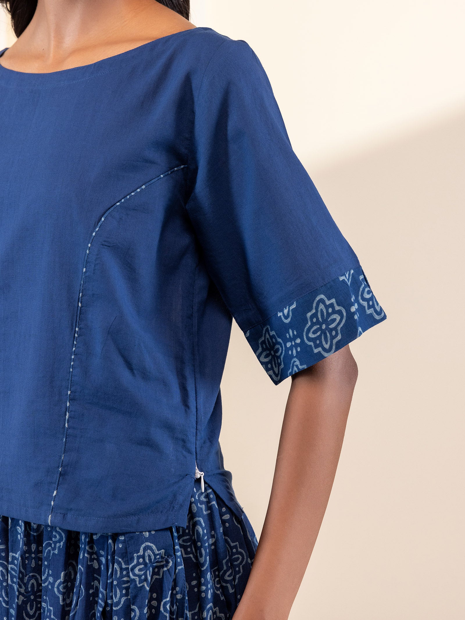 Indigo Starlit Cotton Crop Top