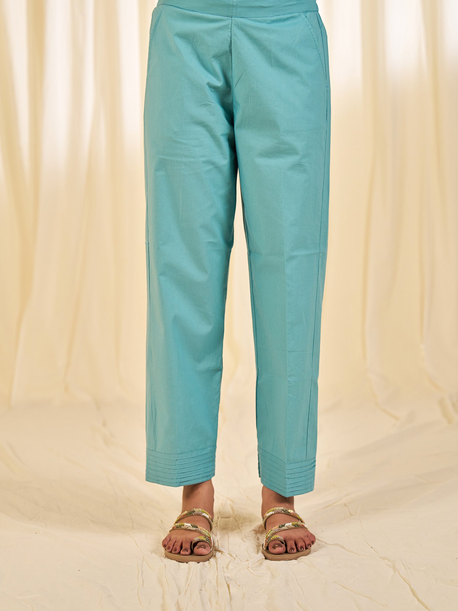 Taxila Cotton Straight Pants