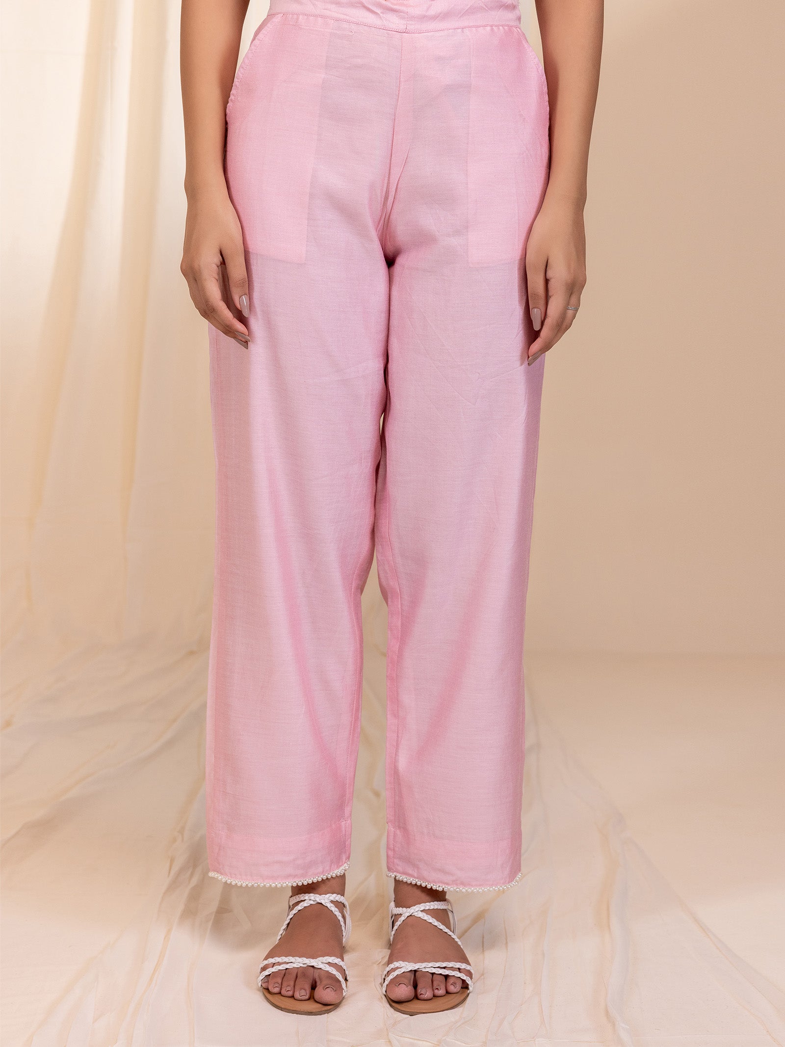 Ten Tones Chanderi Straight Pant
