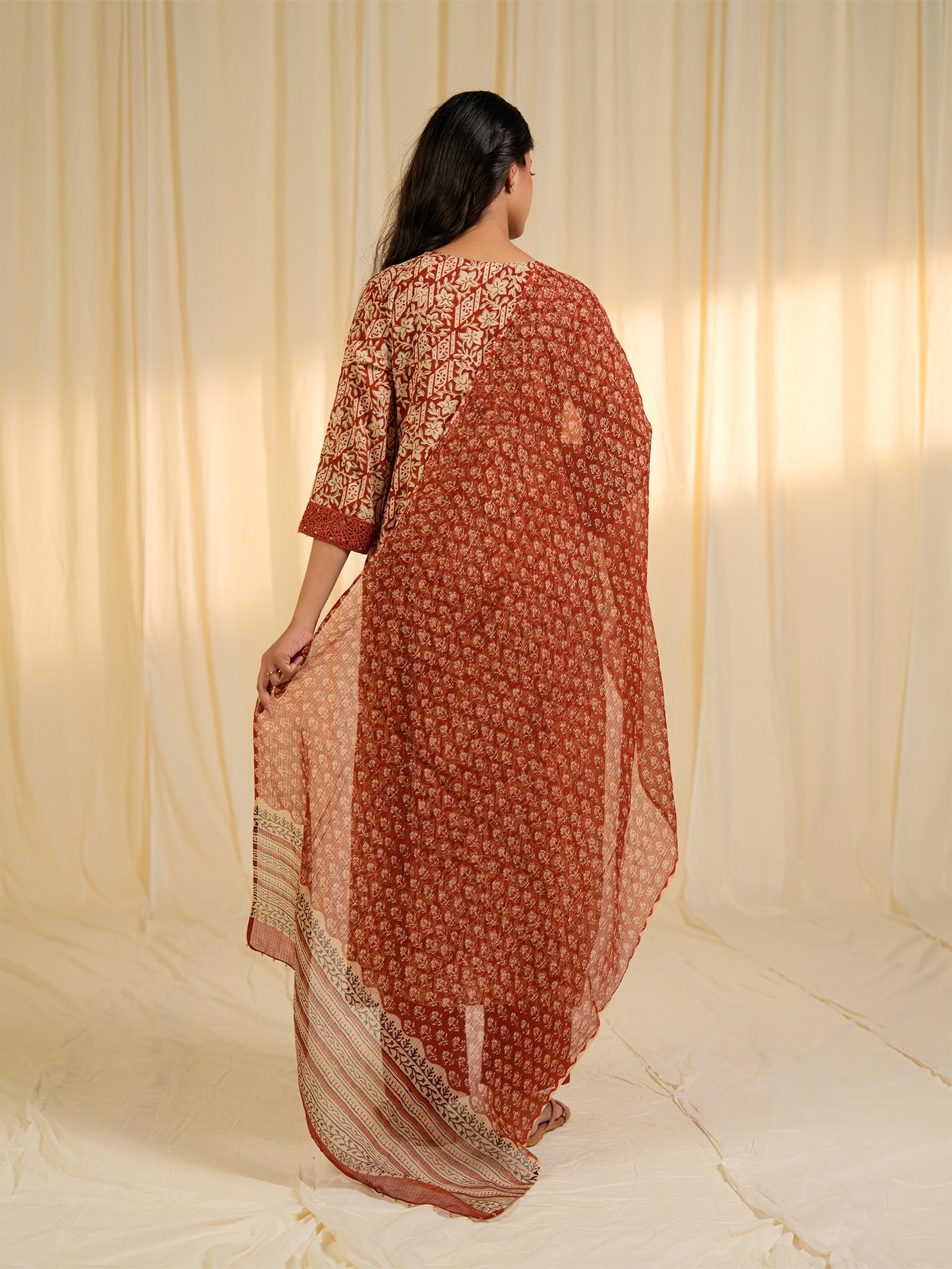 Terracotta Kota Dupatta
