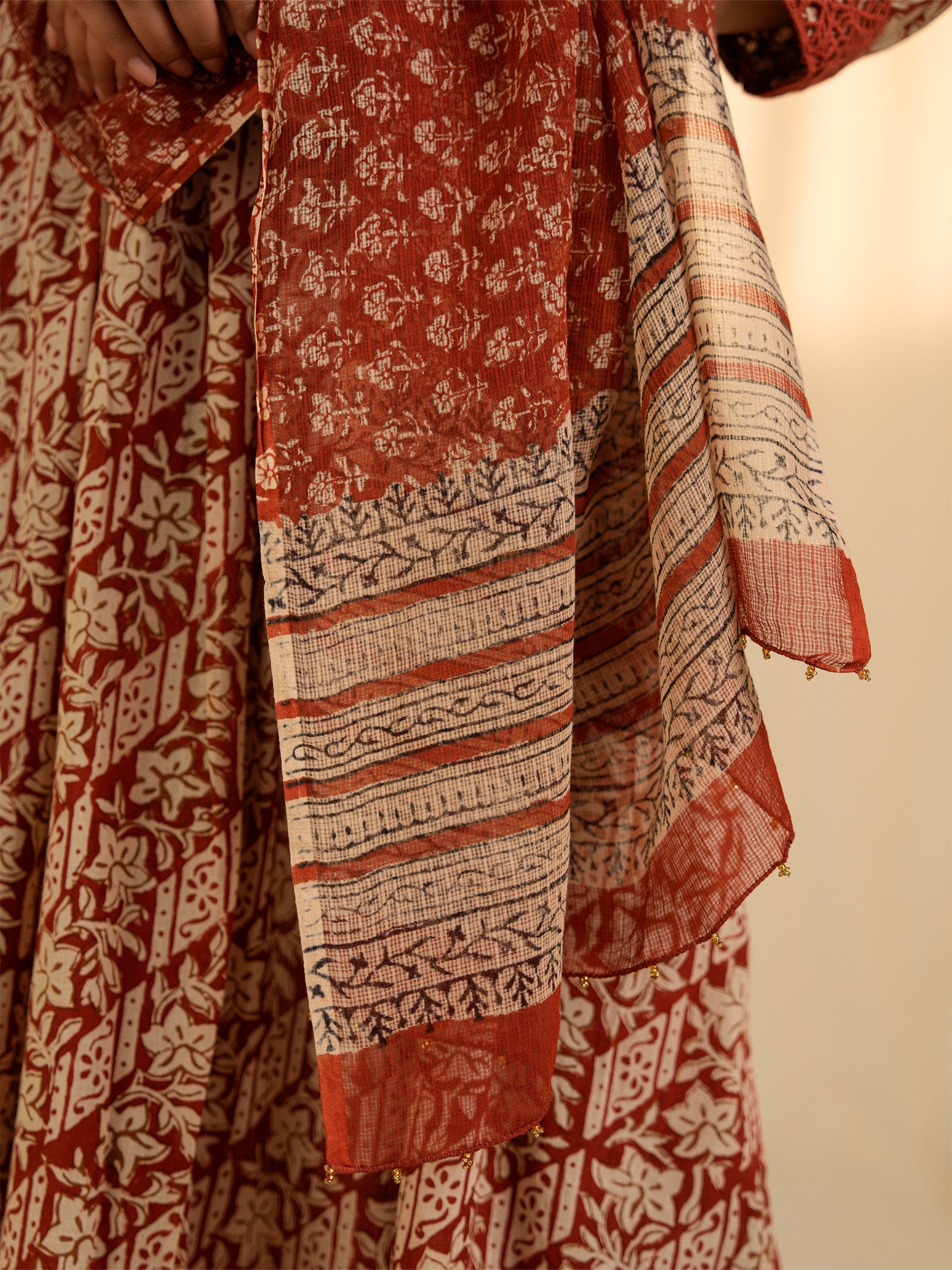 Terracotta Kota Dupatta