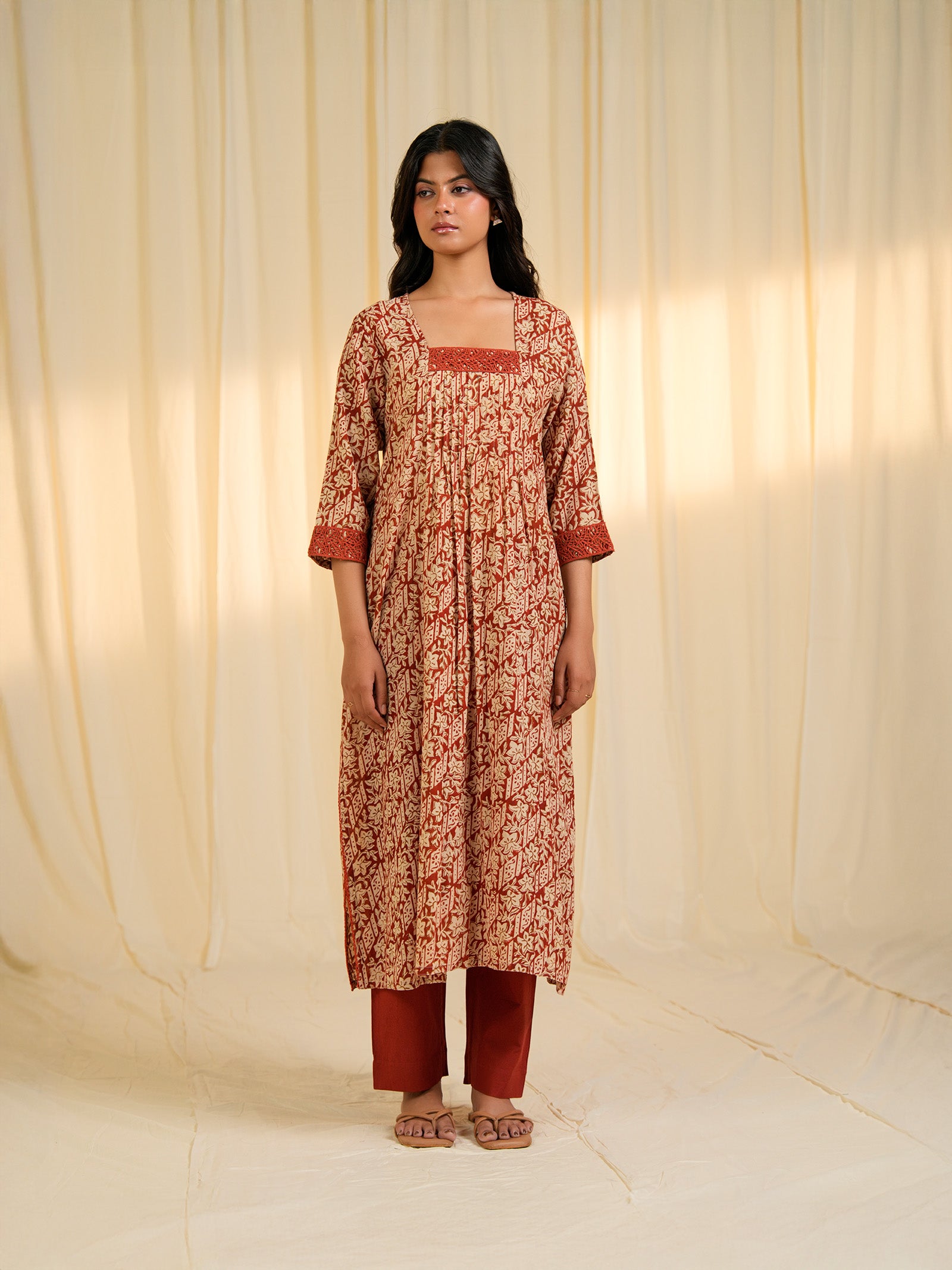 Terracotta Voile Kurta