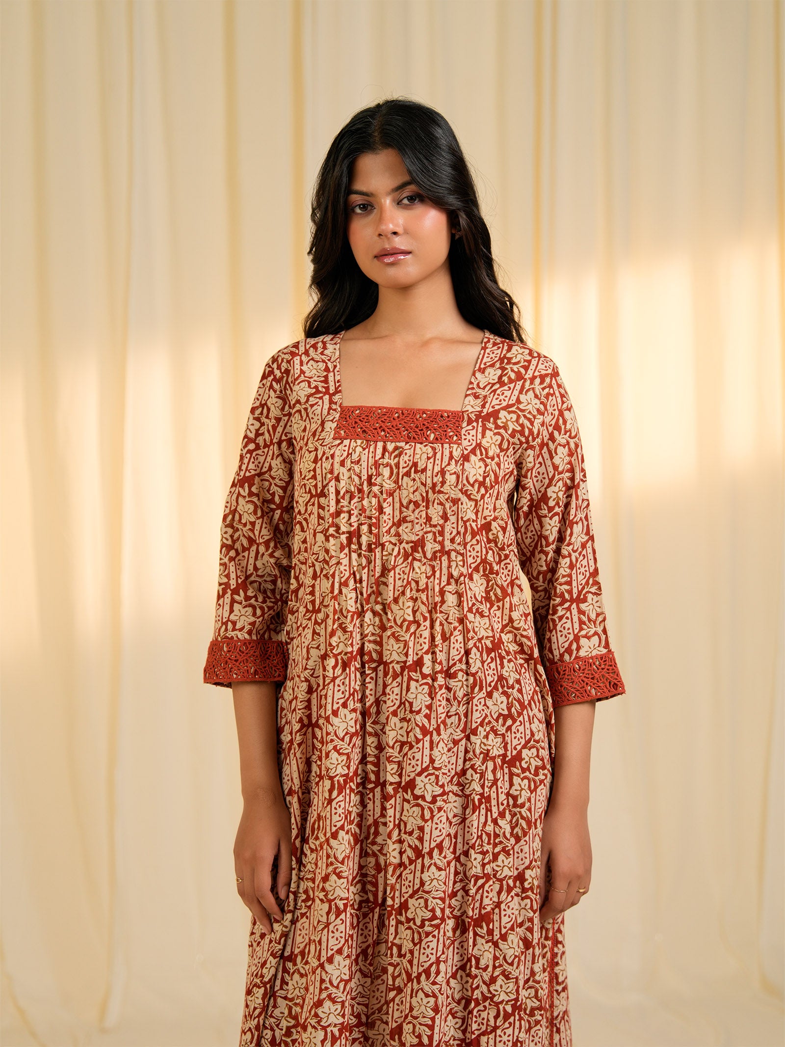 Terracotta Voile Kurta