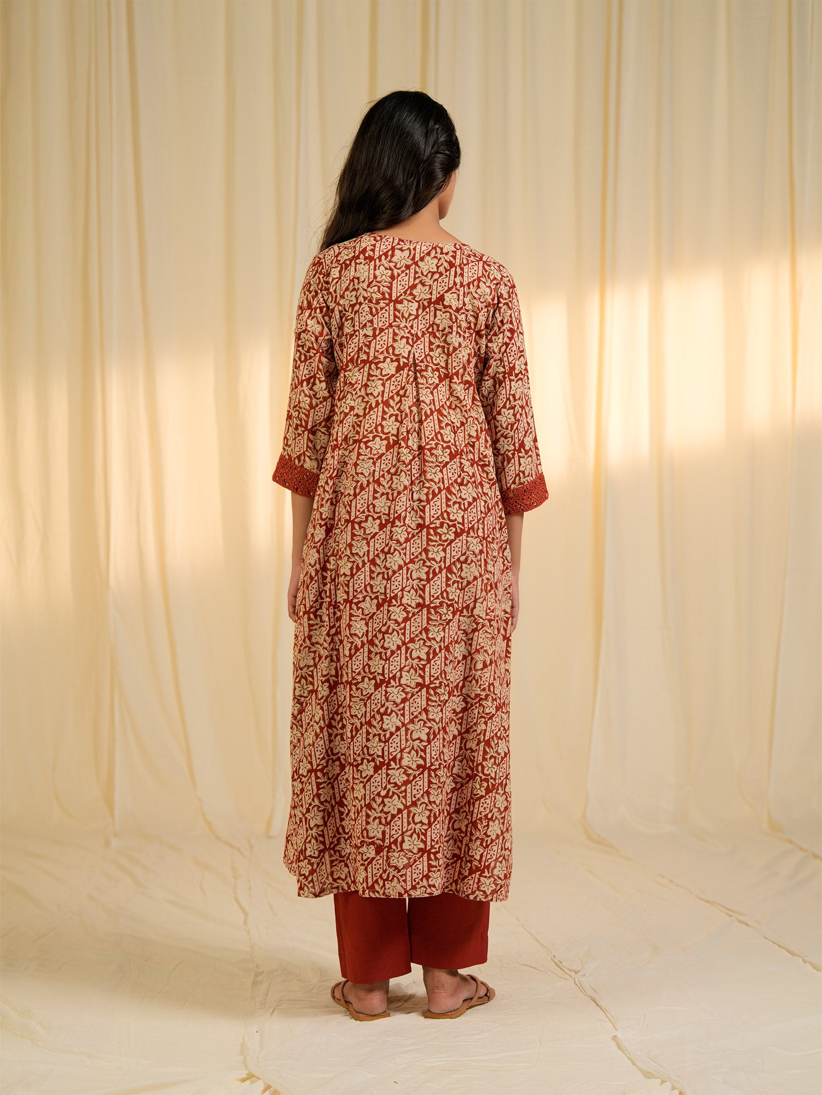 Terracotta Voile Kurta