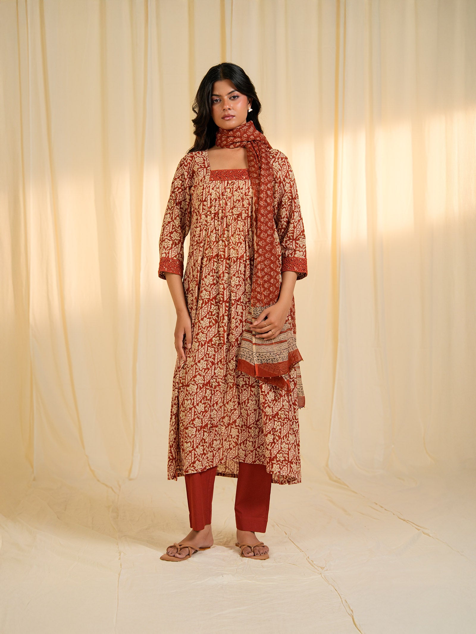 Terracotta Voile Kurta