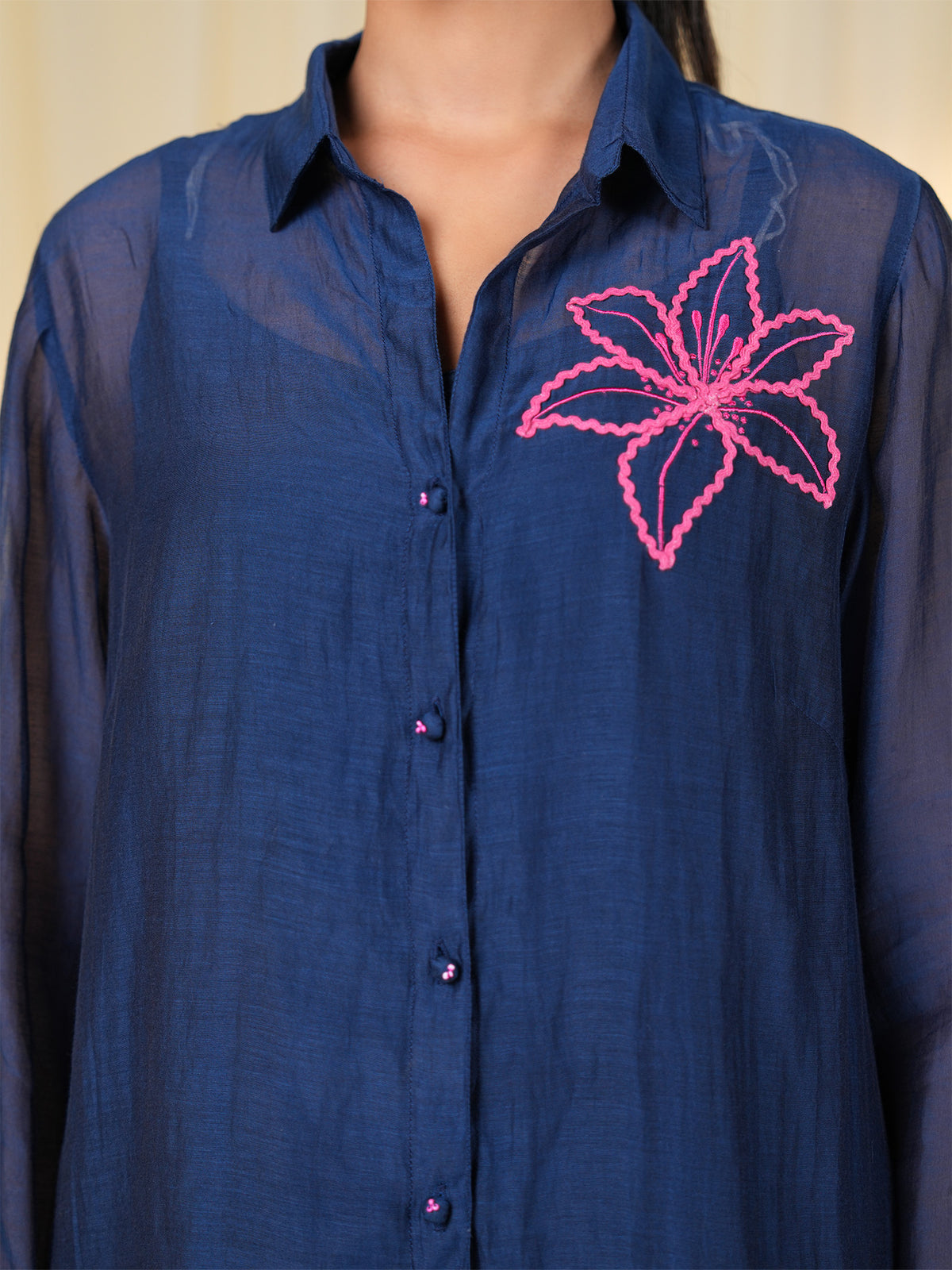 Thread Poetry Ink Flow Chanderi Shirt (Set of 2)