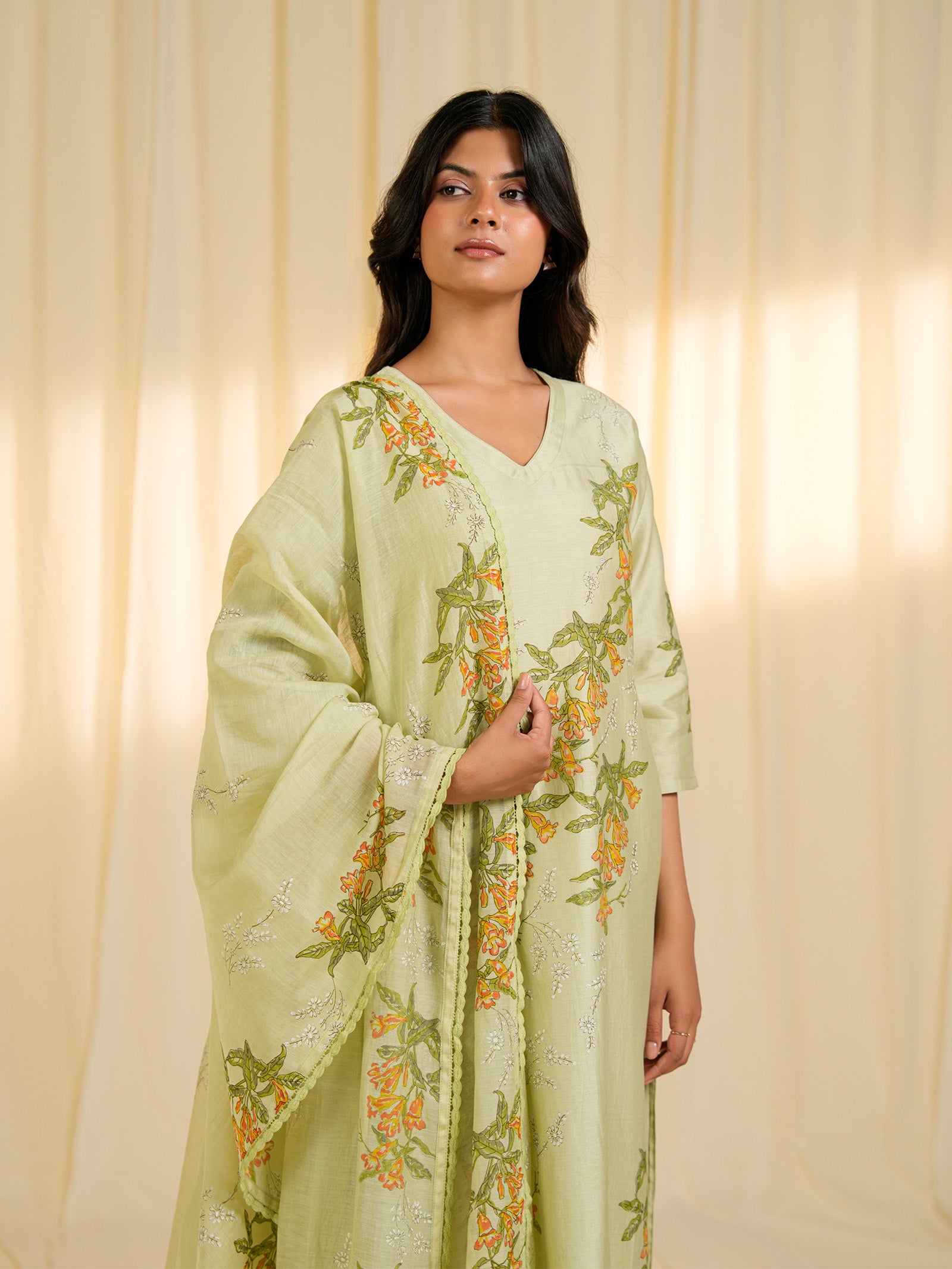 Trumpet Wine Chanderi Dupatta