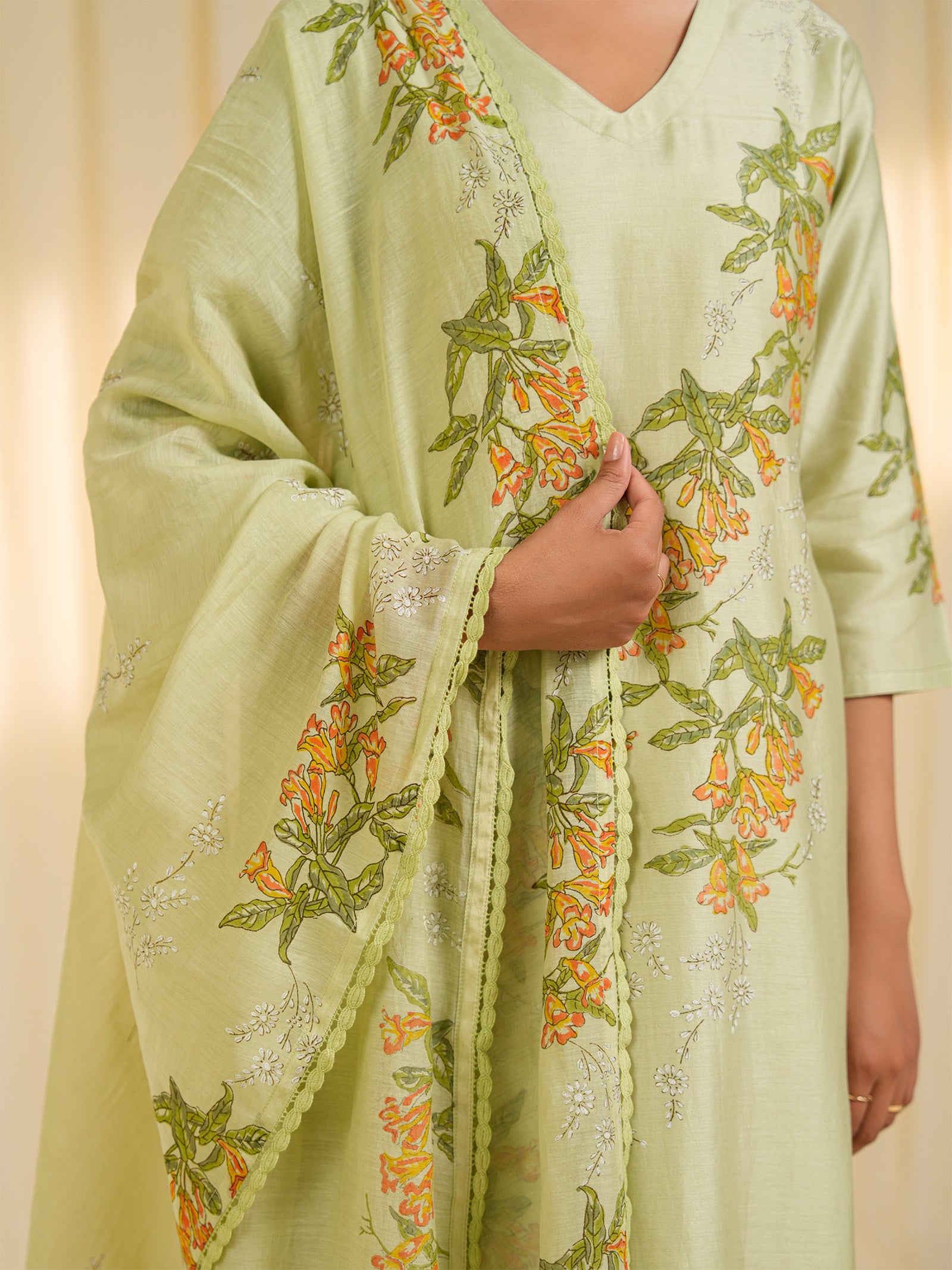 Trumpet Wine Chanderi Dupatta