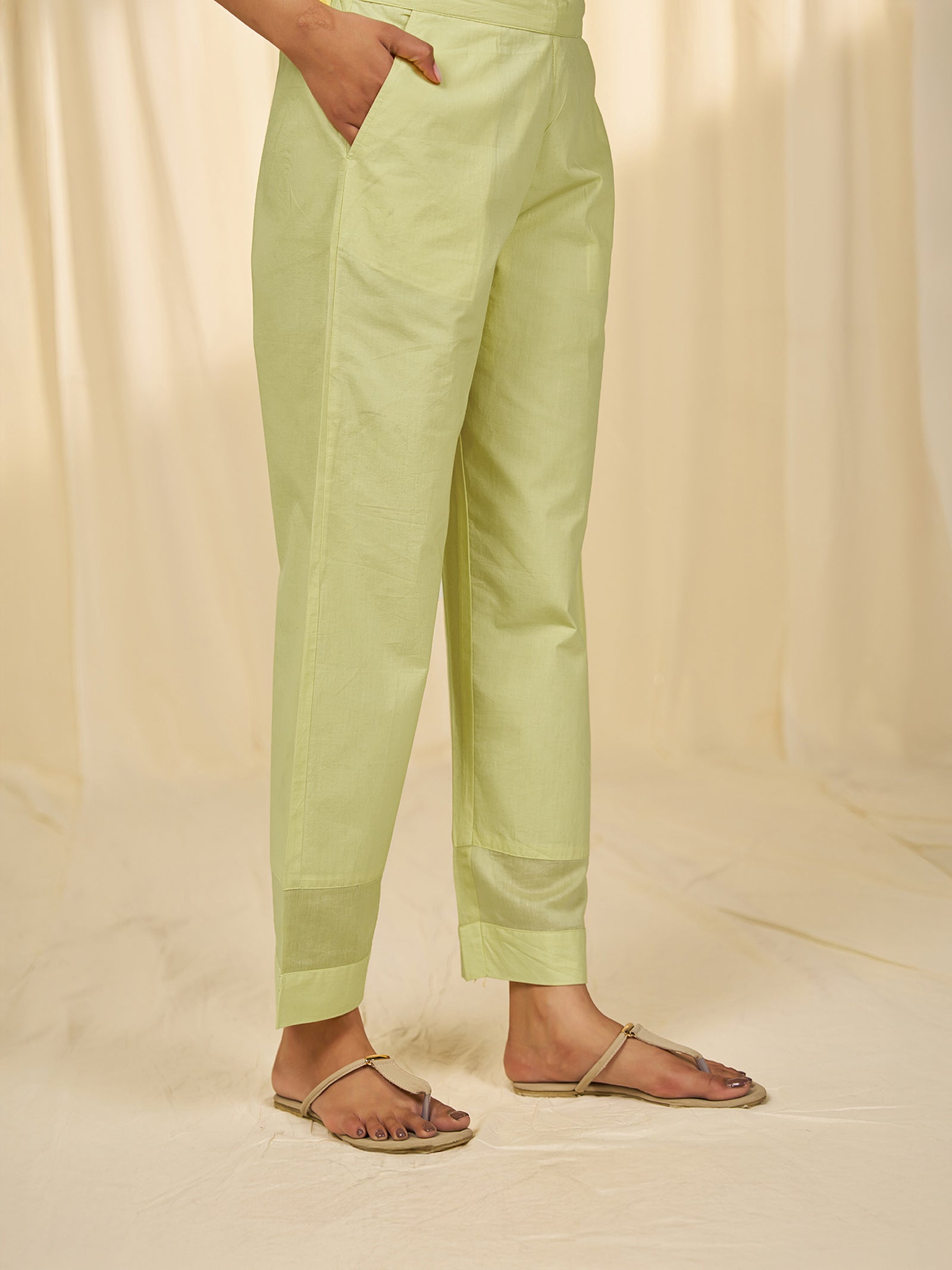 Trumpet Wine Cotton Straight Pants