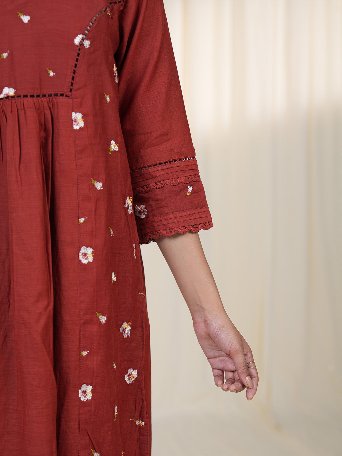 Victorian Brick Chanderi Kurta