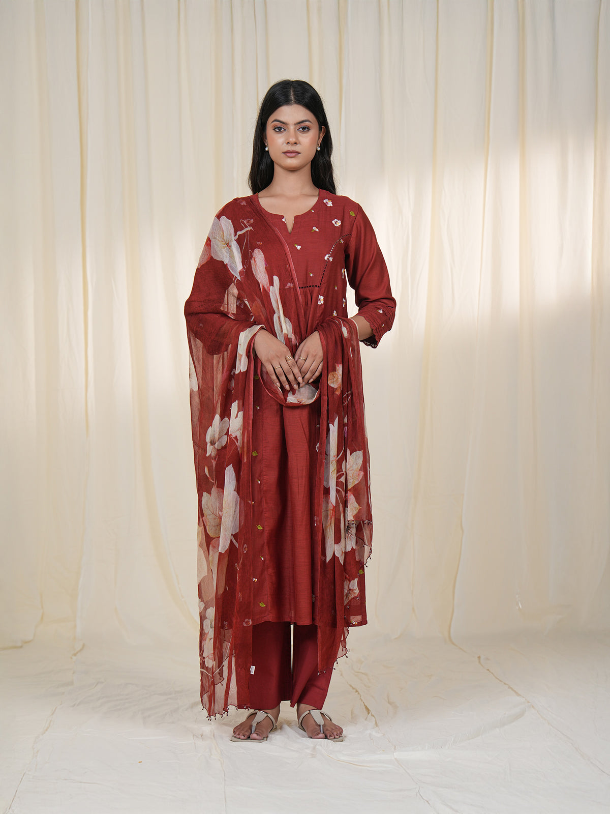 Victorian Brick Chanderi Kurta