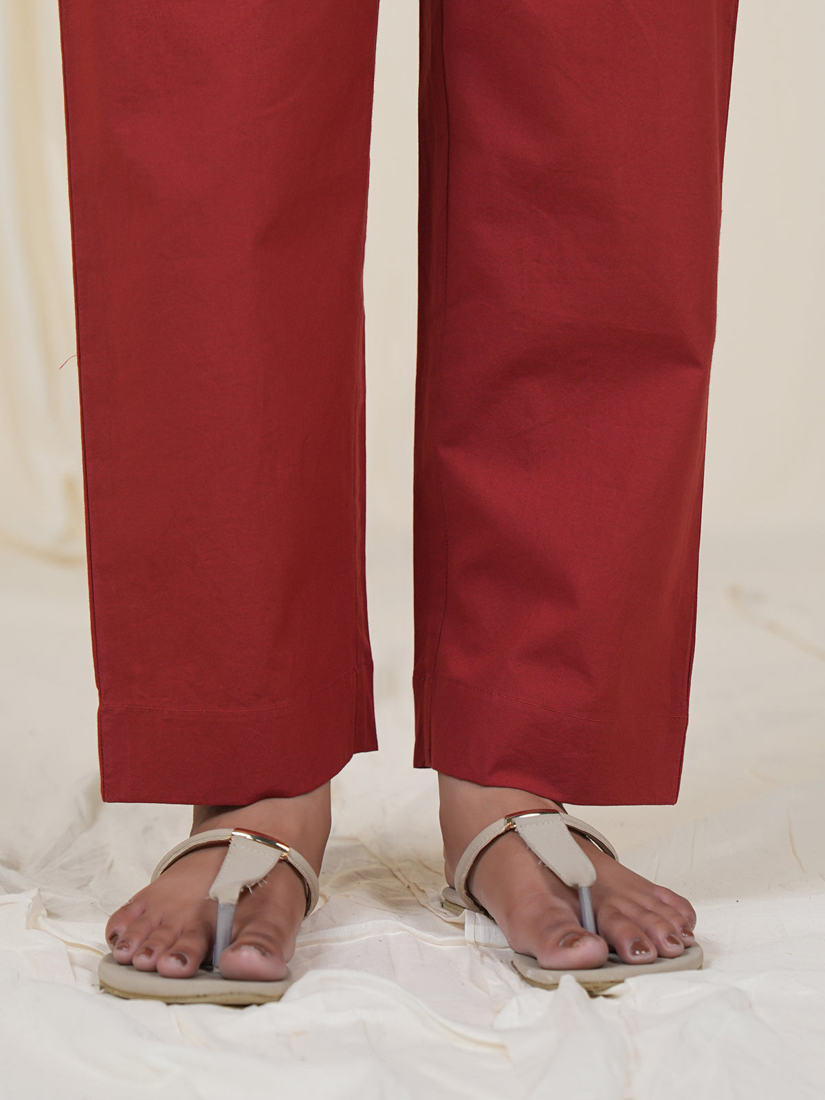 Victorian Brick Cotton Straight Pants