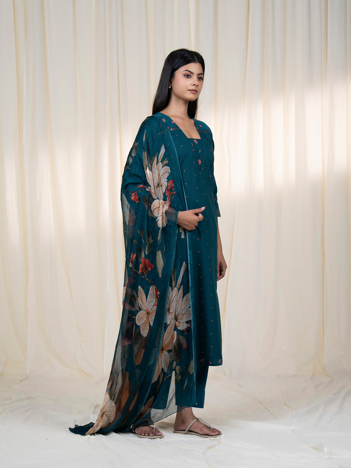 Victorian Harbor Chiffon Dupatta