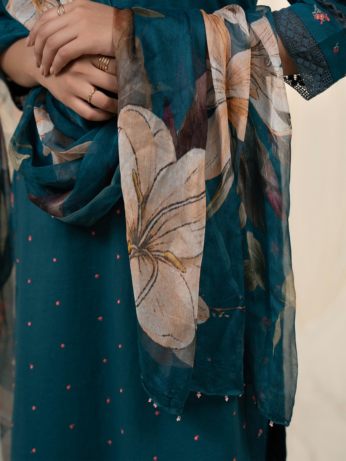 Victorian Harbor Chiffon Dupatta