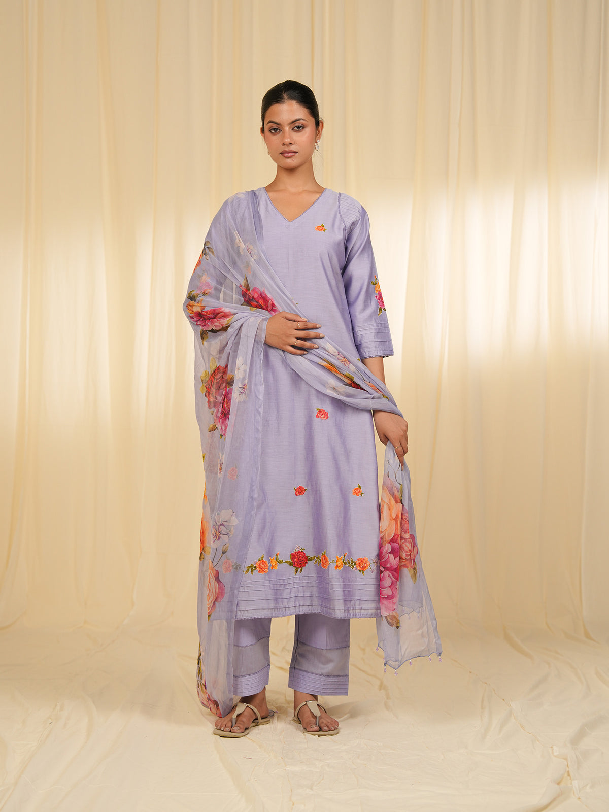 Victorian Lavender Chiffon Dupatta