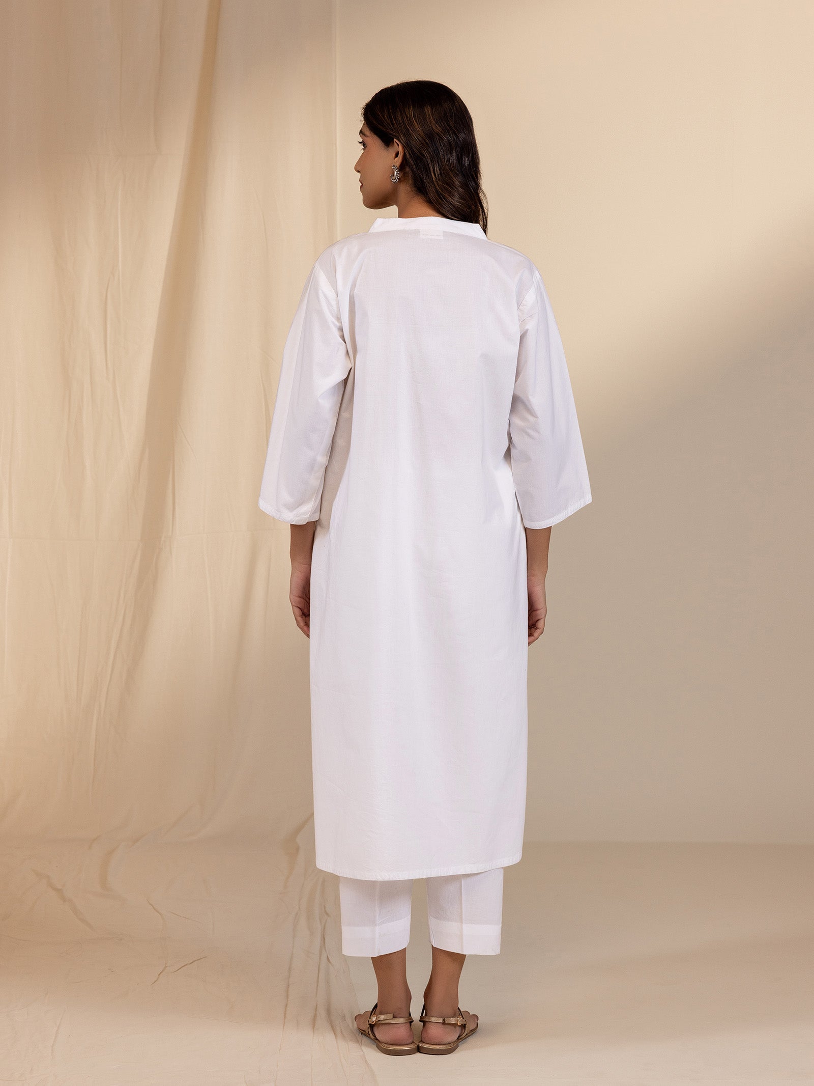 White Wash Flower Cotton Tunic