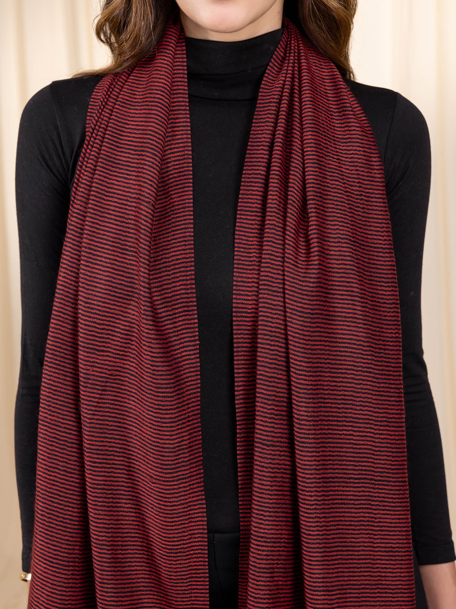 Woollen Kanni Stole - Maroon