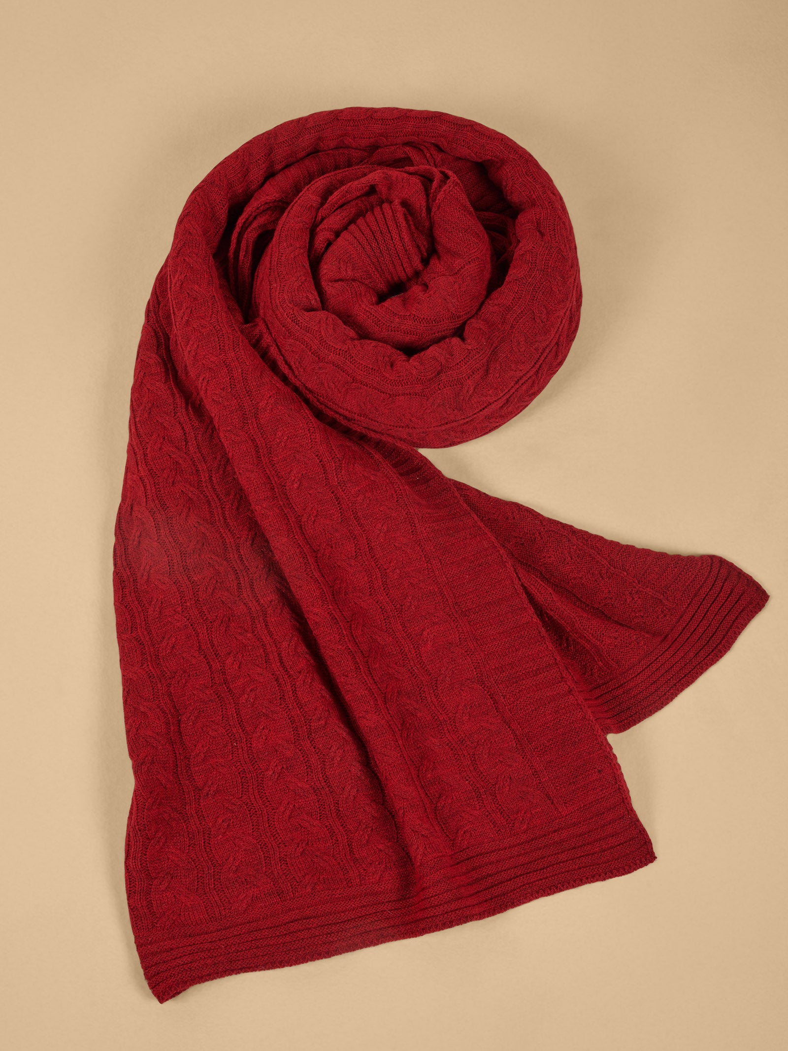 Woollen Knitted Ruby Woo Blanket