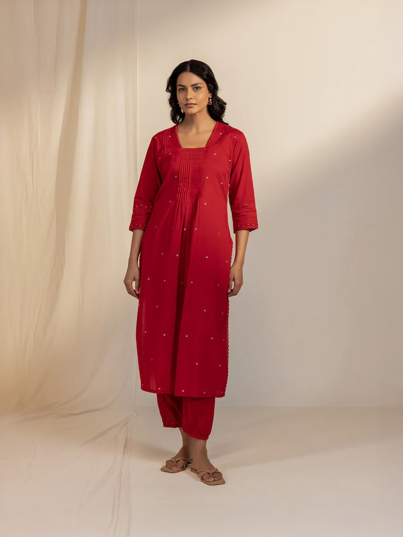 The Artisans Blood Voile Kurta