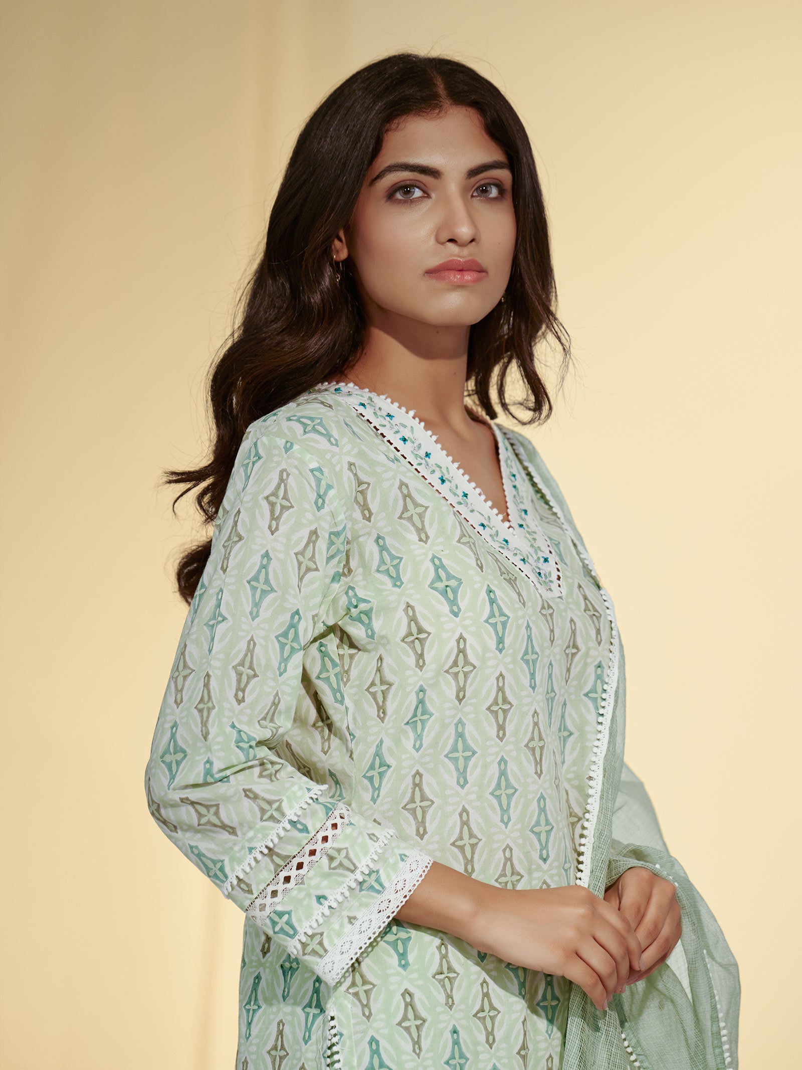Hint Of Mint Cotton Kurta