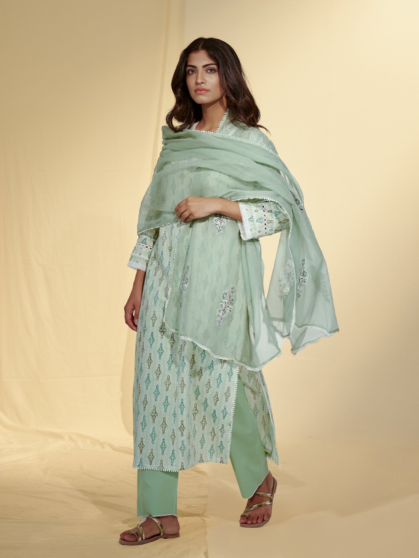 Hint Of Mint Cotton Kurta