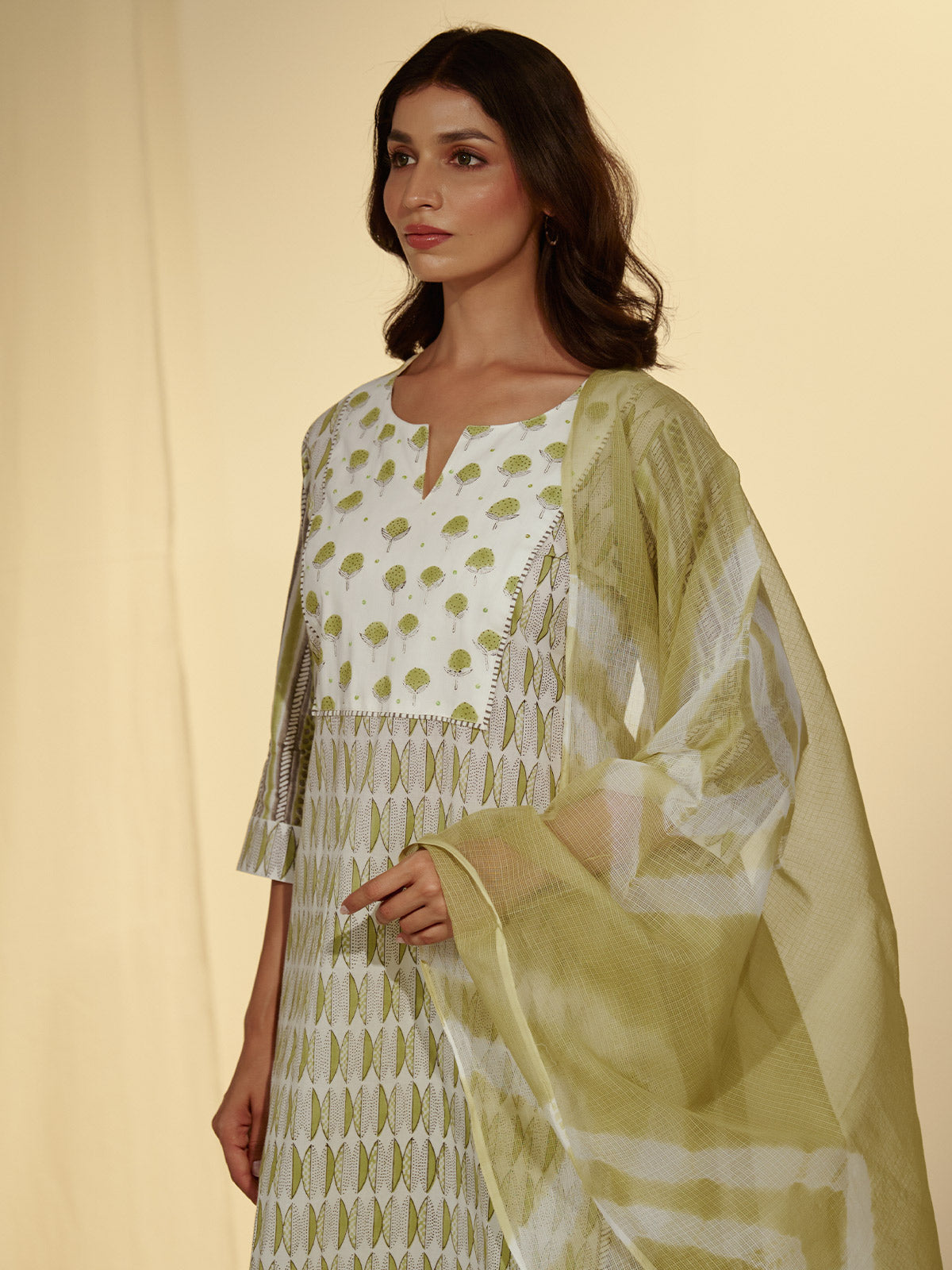 Tea Green Kota Dupatta