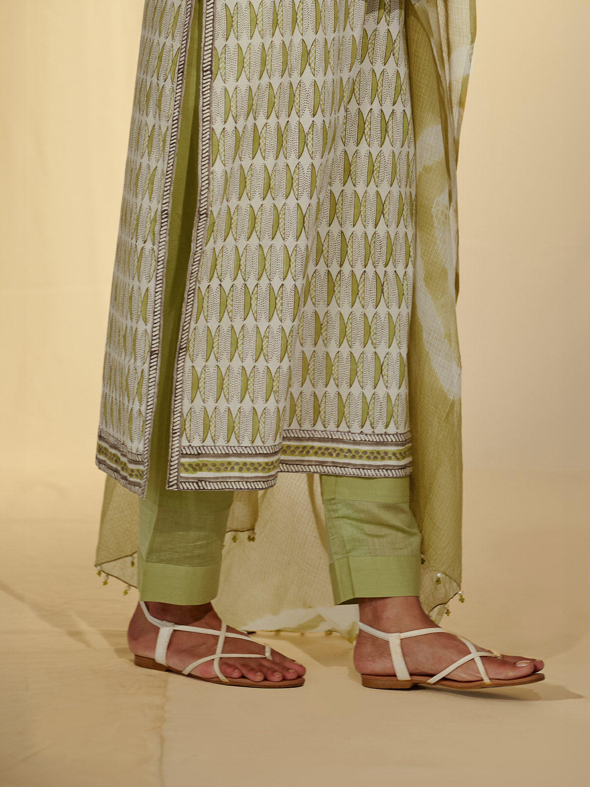 Tea Green Kota Dupatta