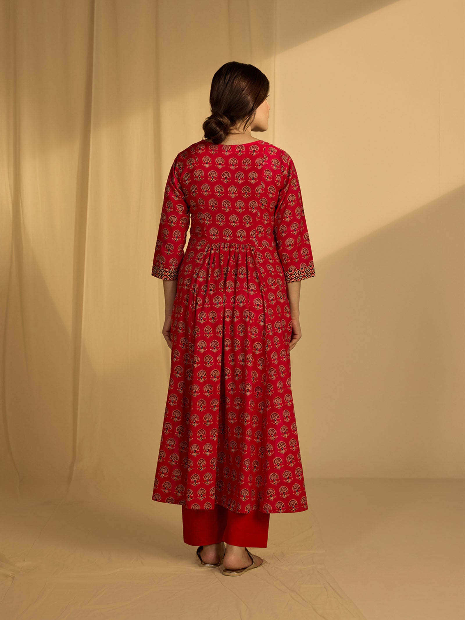 Red - 5 Cotton Kurta