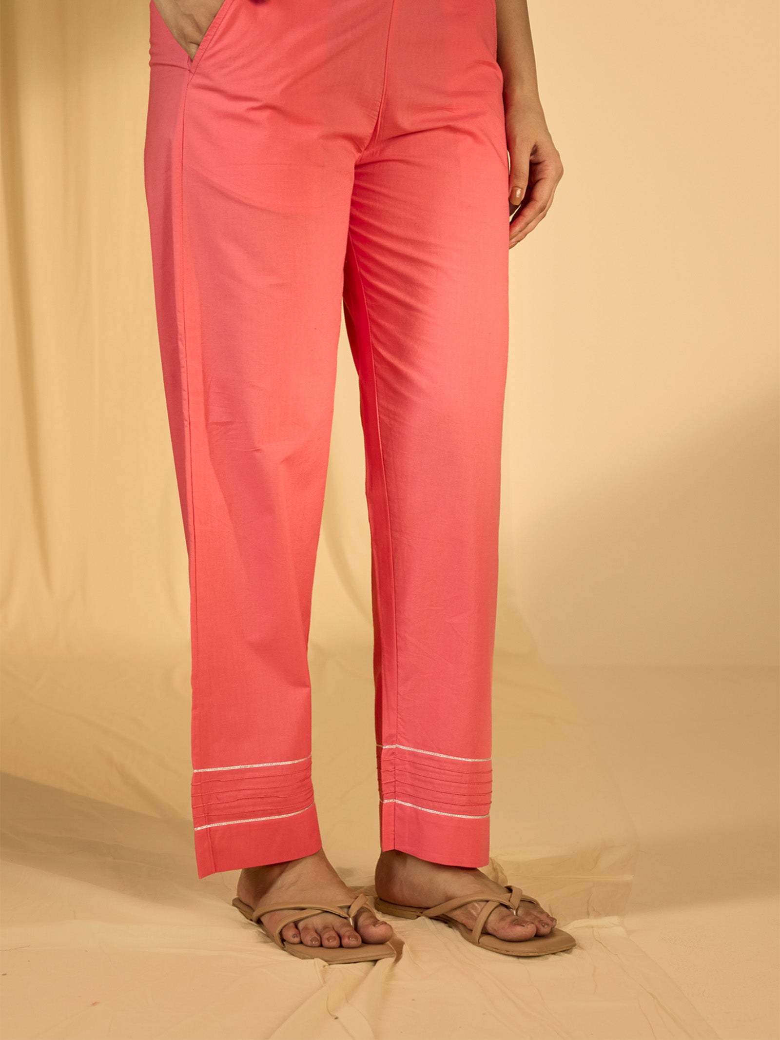 Too Pink Cotton Straight Pant