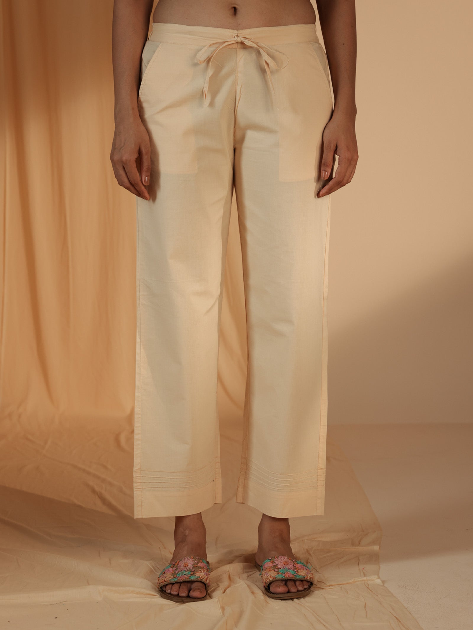 Plain Vanilla Cotton Straight Pant