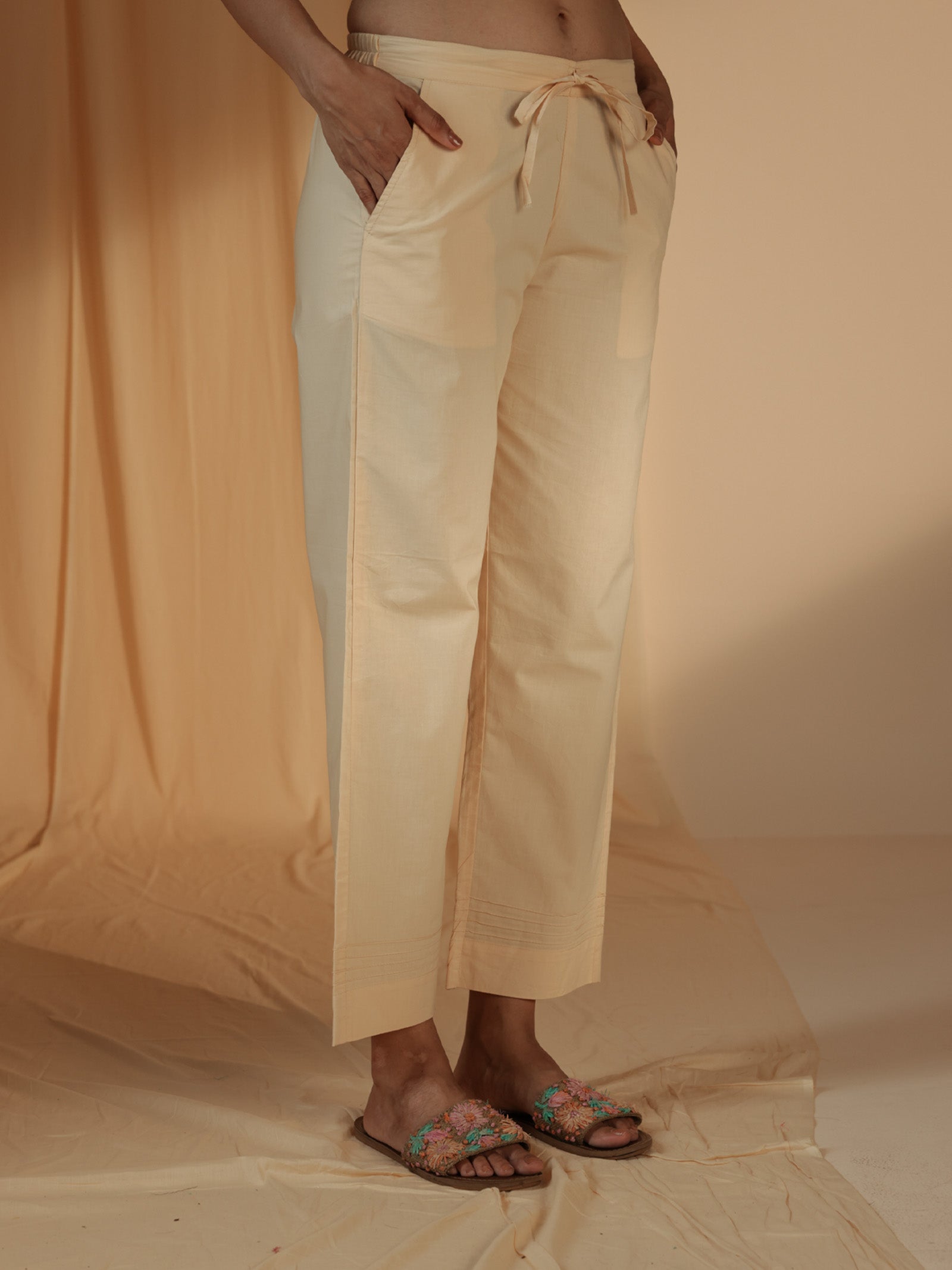 Plain Vanilla Cotton Straight Pant