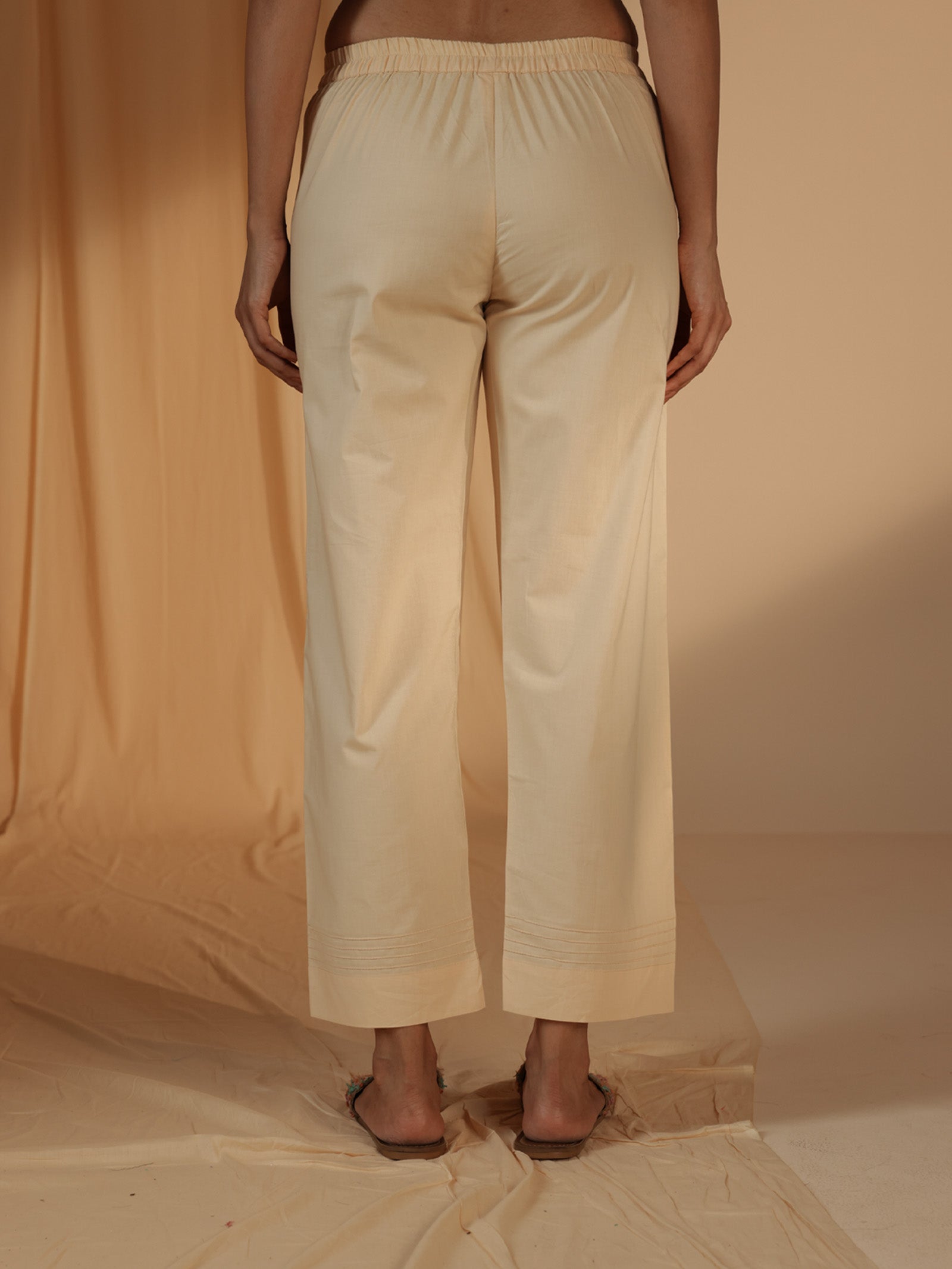 Plain Vanilla Cotton Straight Pant