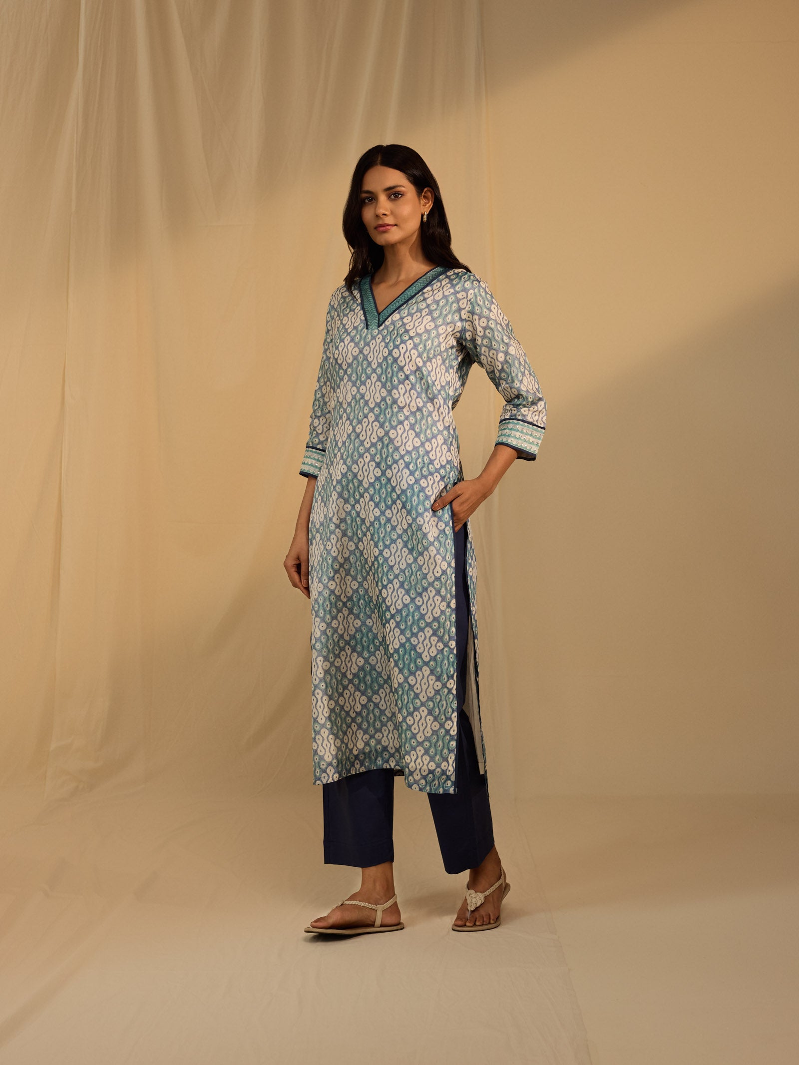 Marine Drive Tussar Silk Kurta