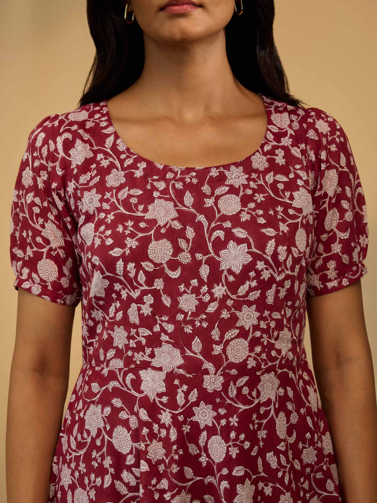 Red Wine Cotton Dress