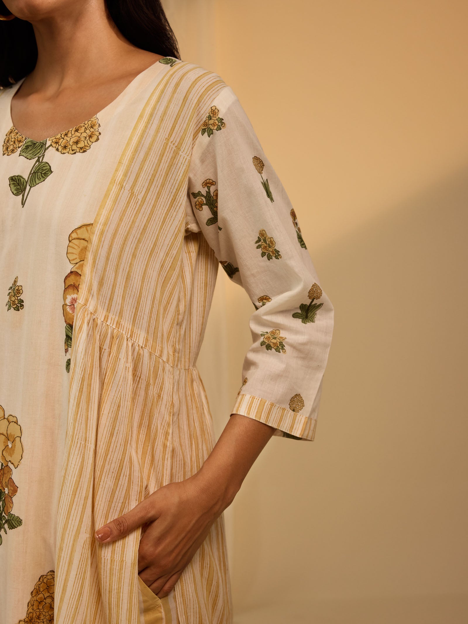 Blazing Yellow Voile Kurta