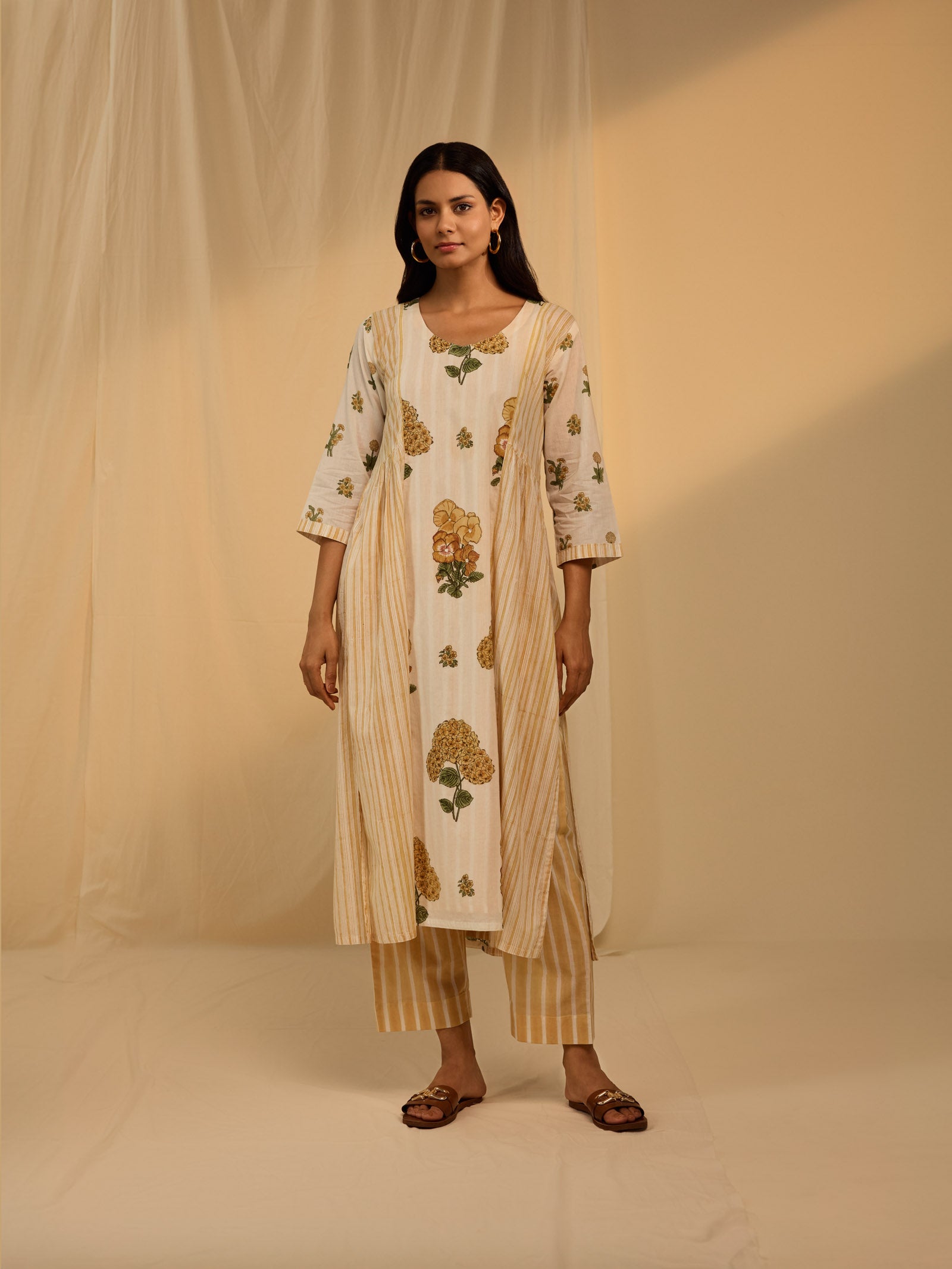 Blazing Yellow Voile Kurta