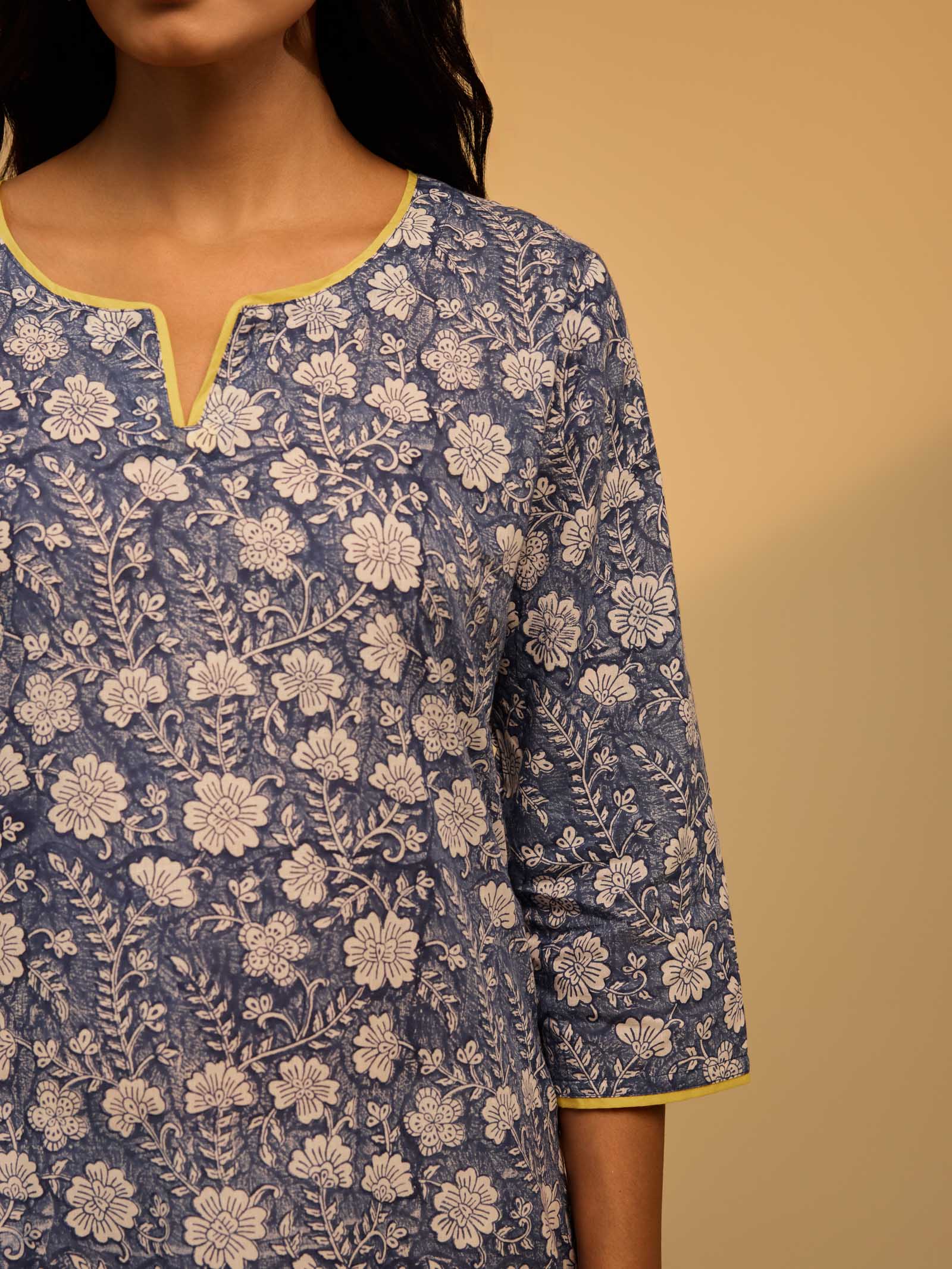 Cobalt Blue Cotton Kurta