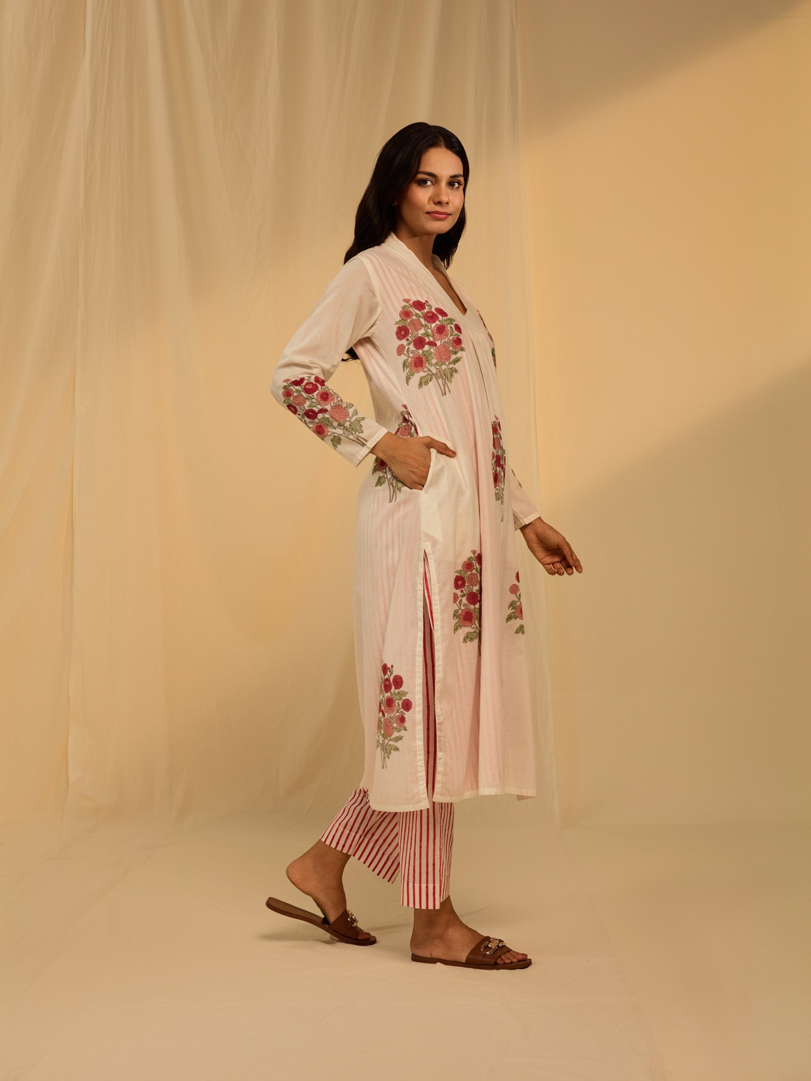 Red Rouge Voile Kurta